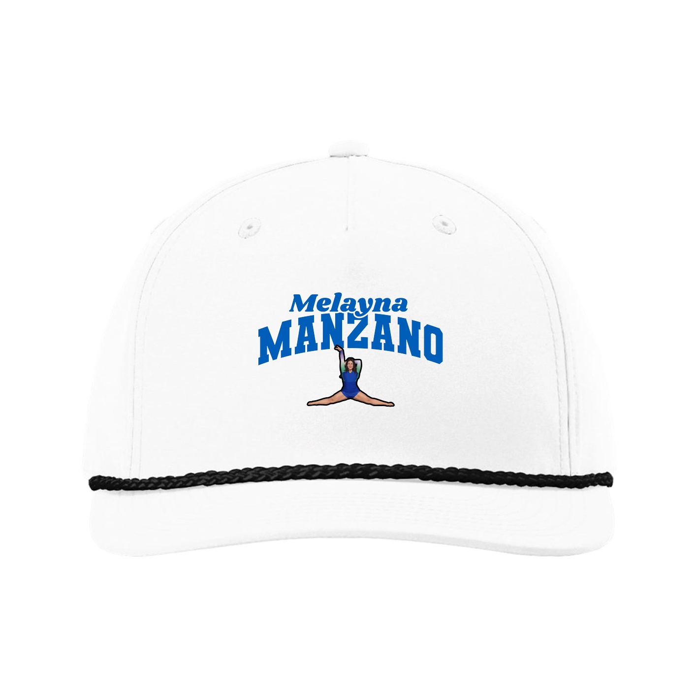 Five-Panel Classic Rope Cap — Signature Arch in White
