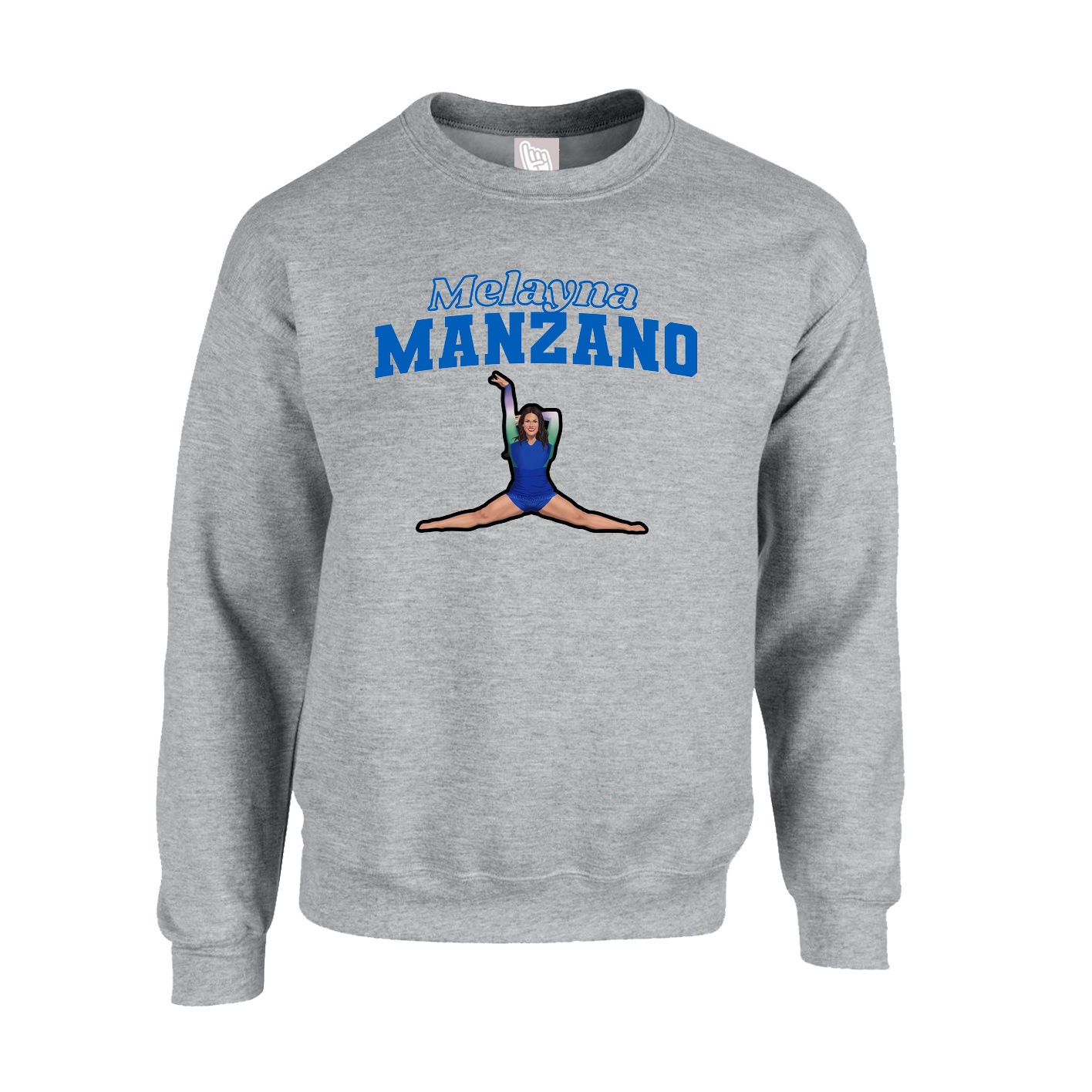 Fleece Crew — Name Arch in Grey