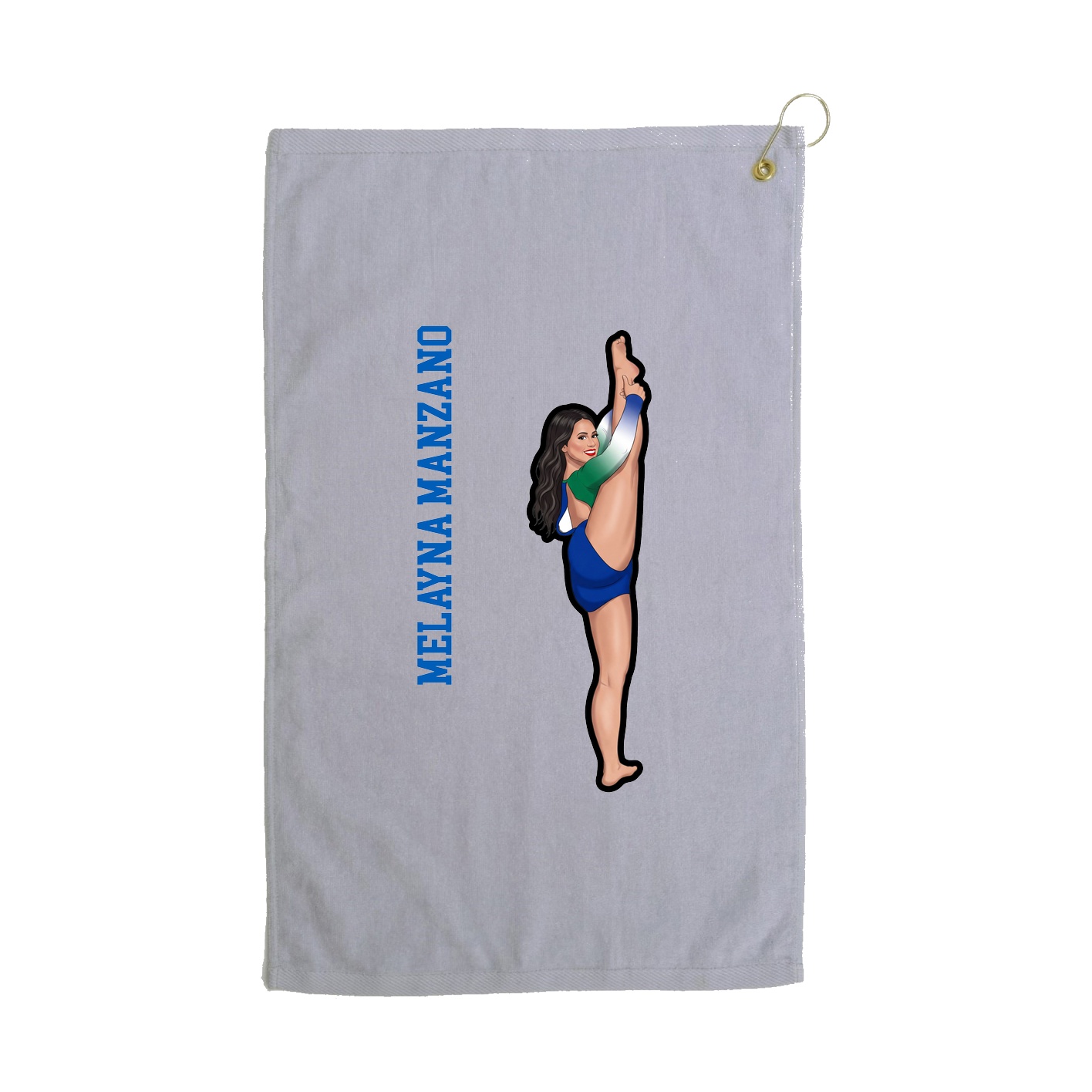 Golf Towel — Name Vertical in Grey