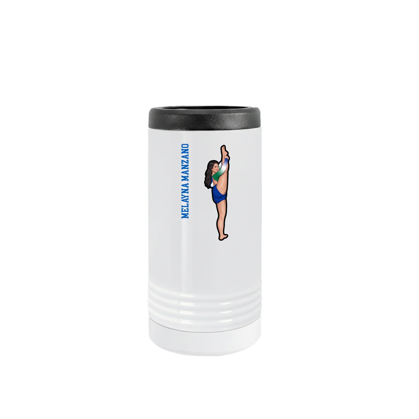 Slim Beverage Holder — Name Vertical in White