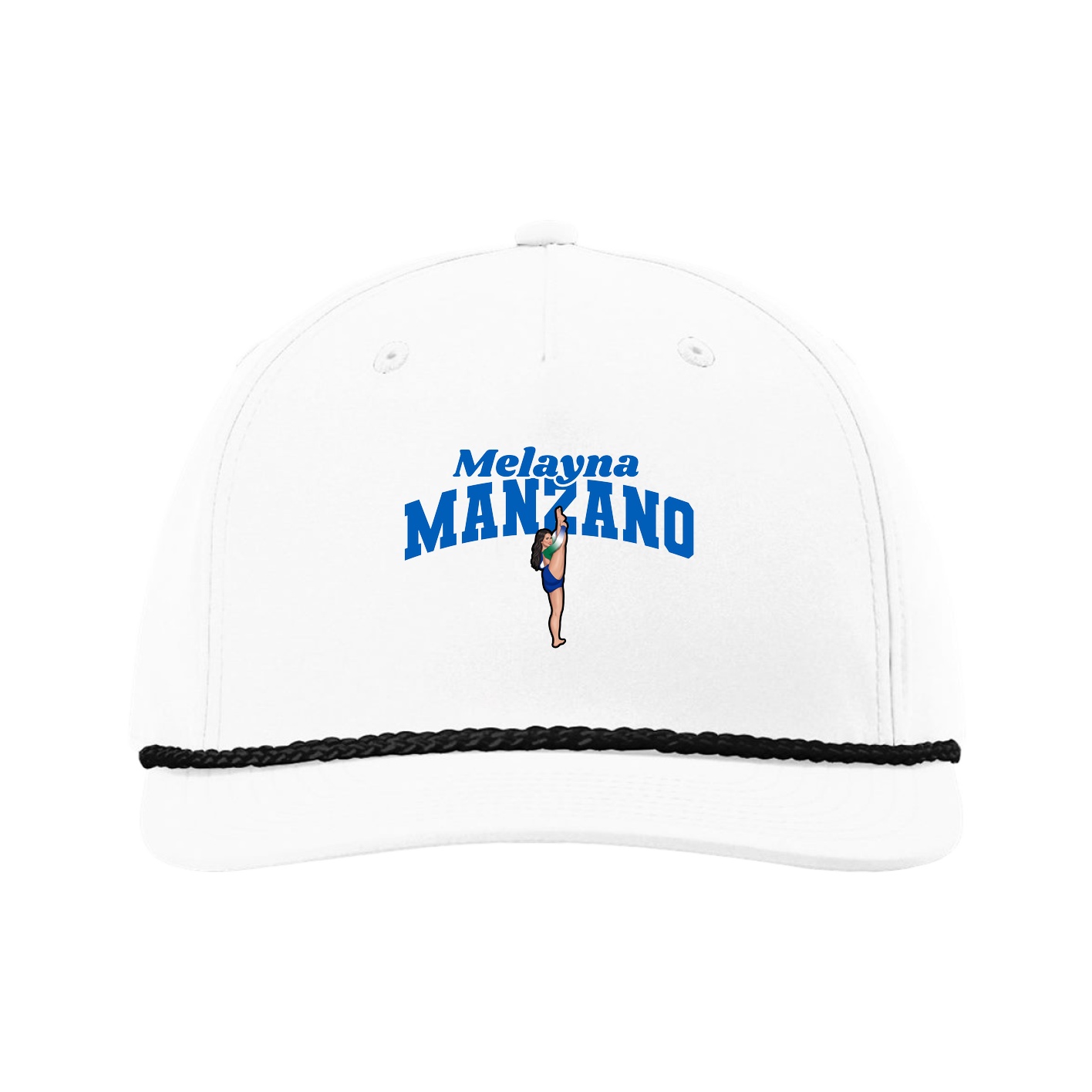 Five-Panel Classic Rope Cap — Signature Arch in White