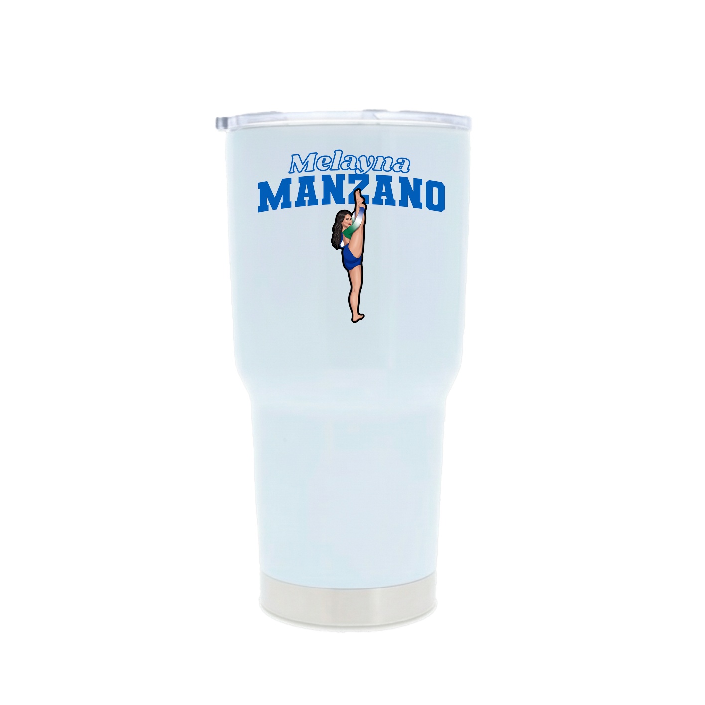 30oz Stainless Steel Tumbler — Name Arch in White