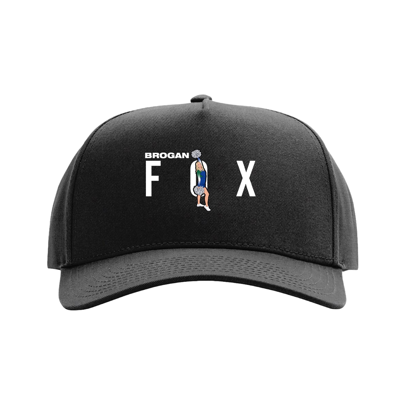 Full Fabric Five-Panel Champ Cap — Player Name in Black