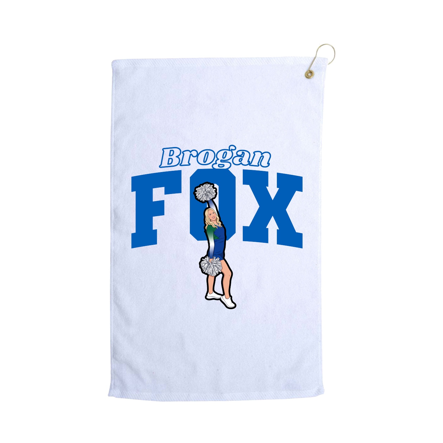 Golf Towel — Name Arch in White