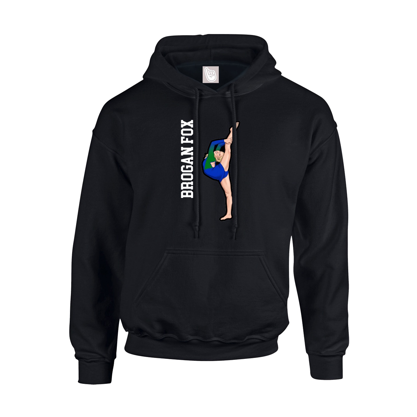 Hoodie — Name Vertical in Black
