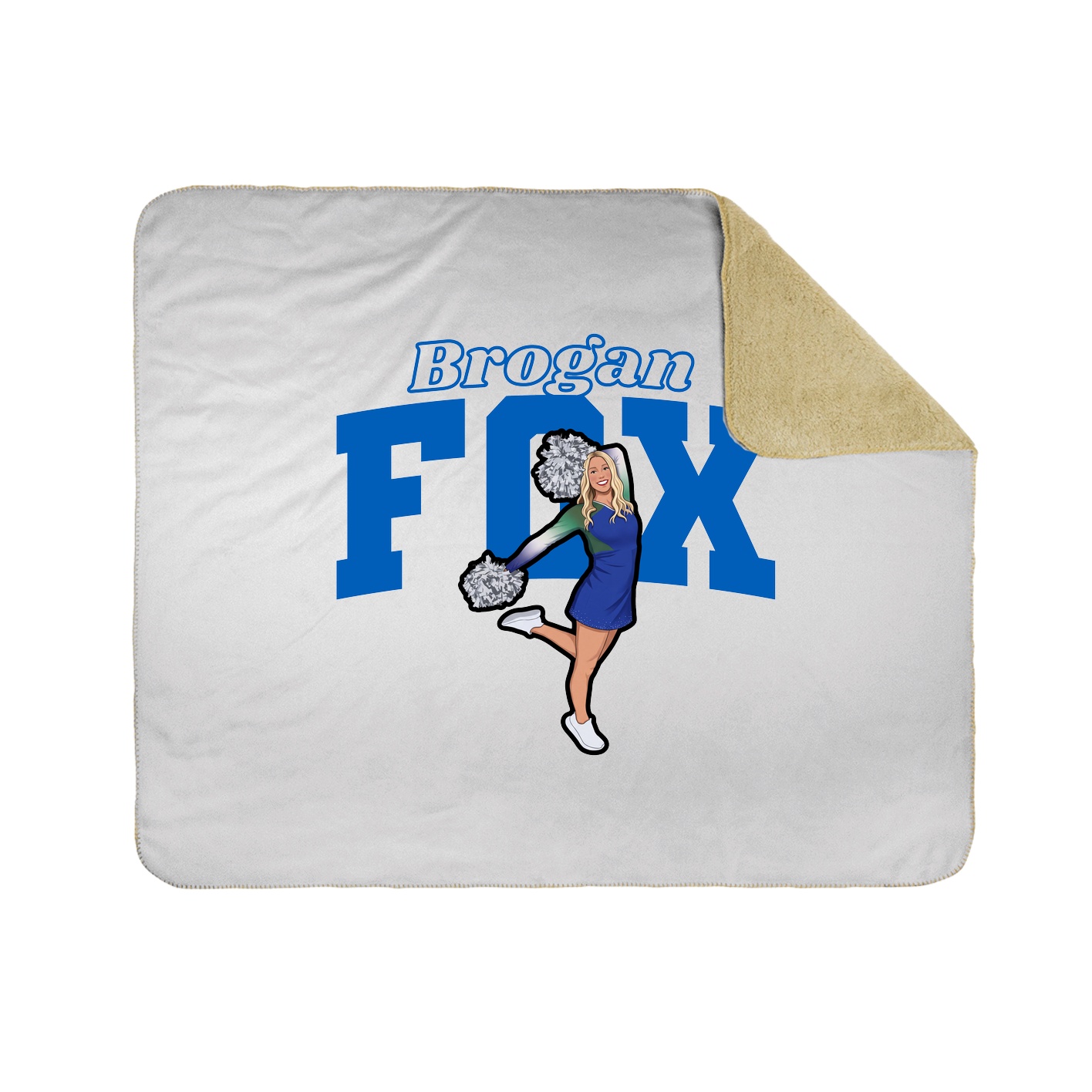 Throw Blanket — Name Arch in White