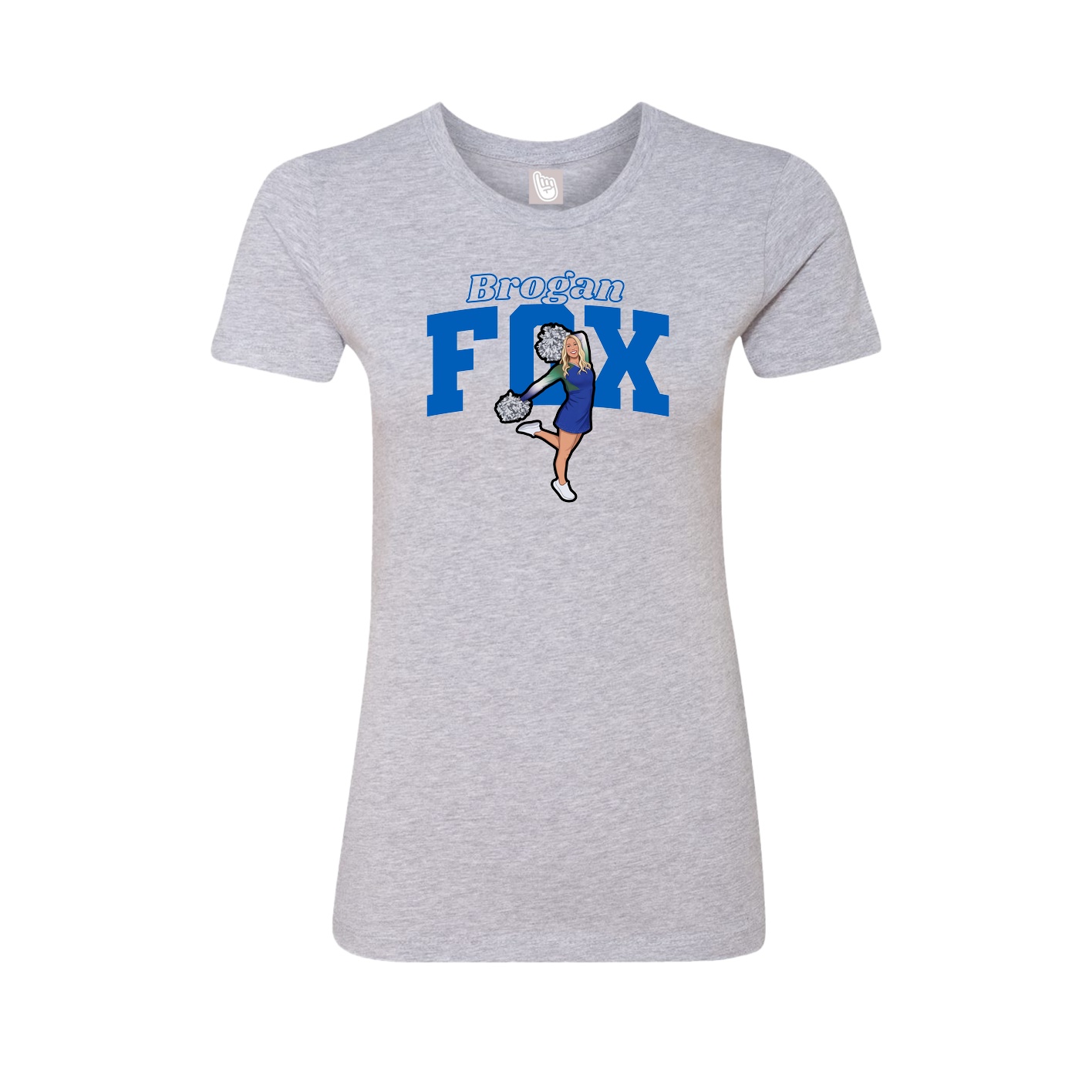 Fitted Women's Tee — Name Arch in Grey