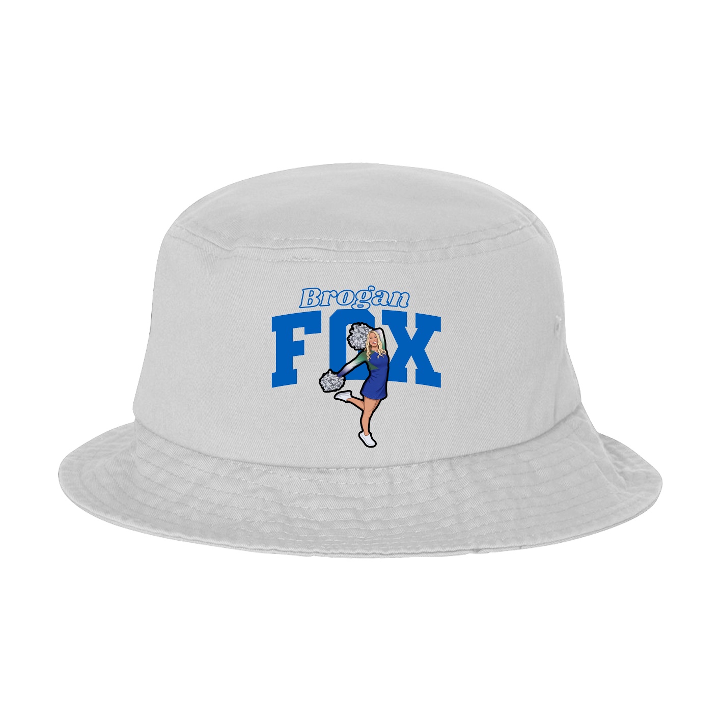 Bucket Cap — Name Arch in White