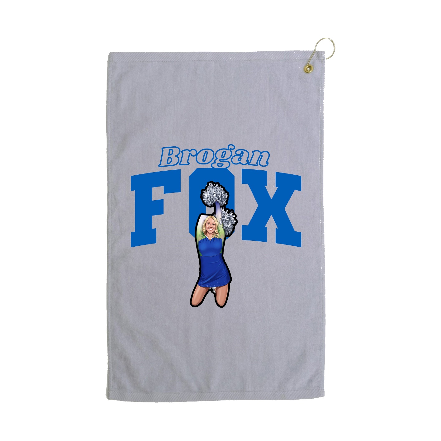 Golf Towel — Name Arch in Grey