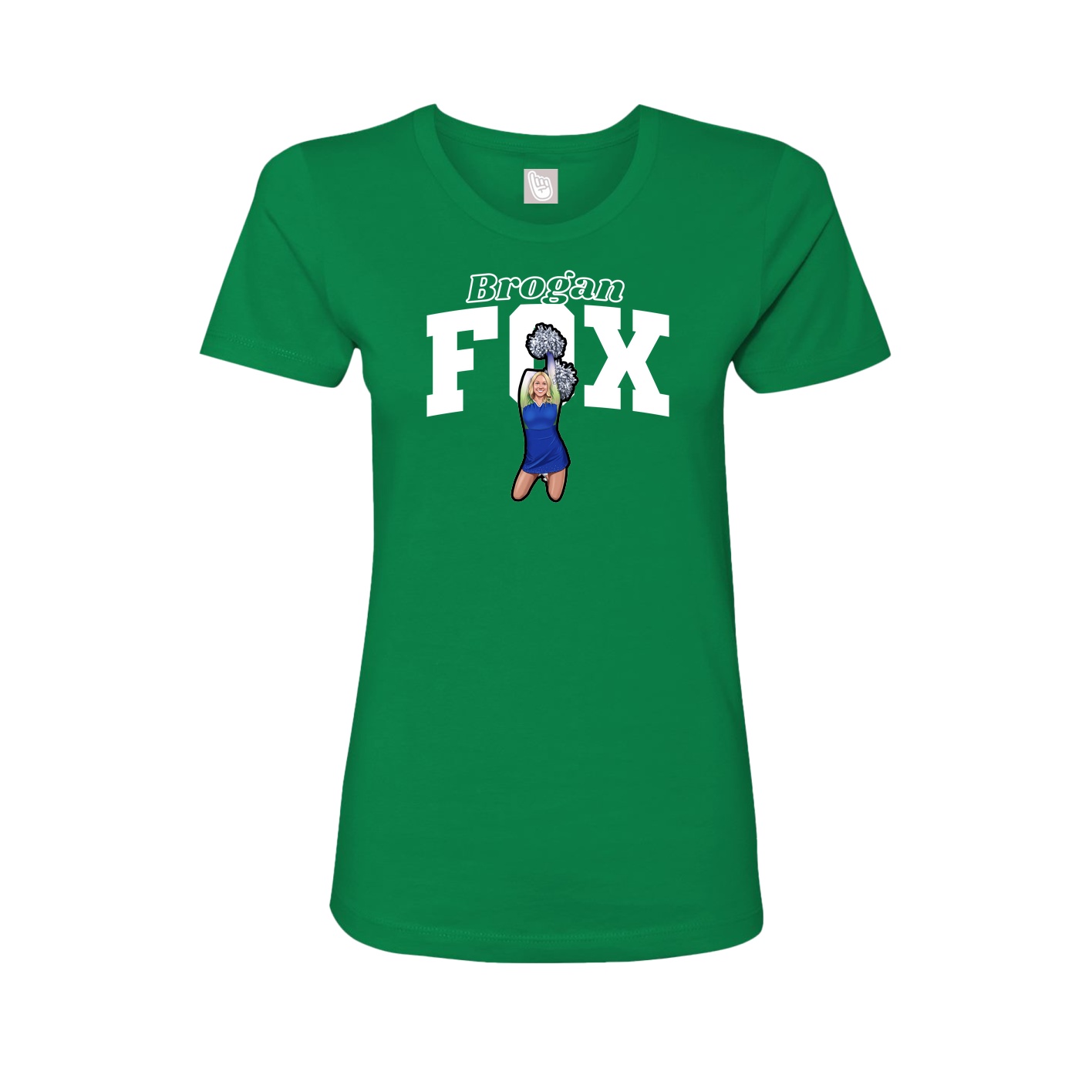 Fitted Women's Tee — Name Arch in Green