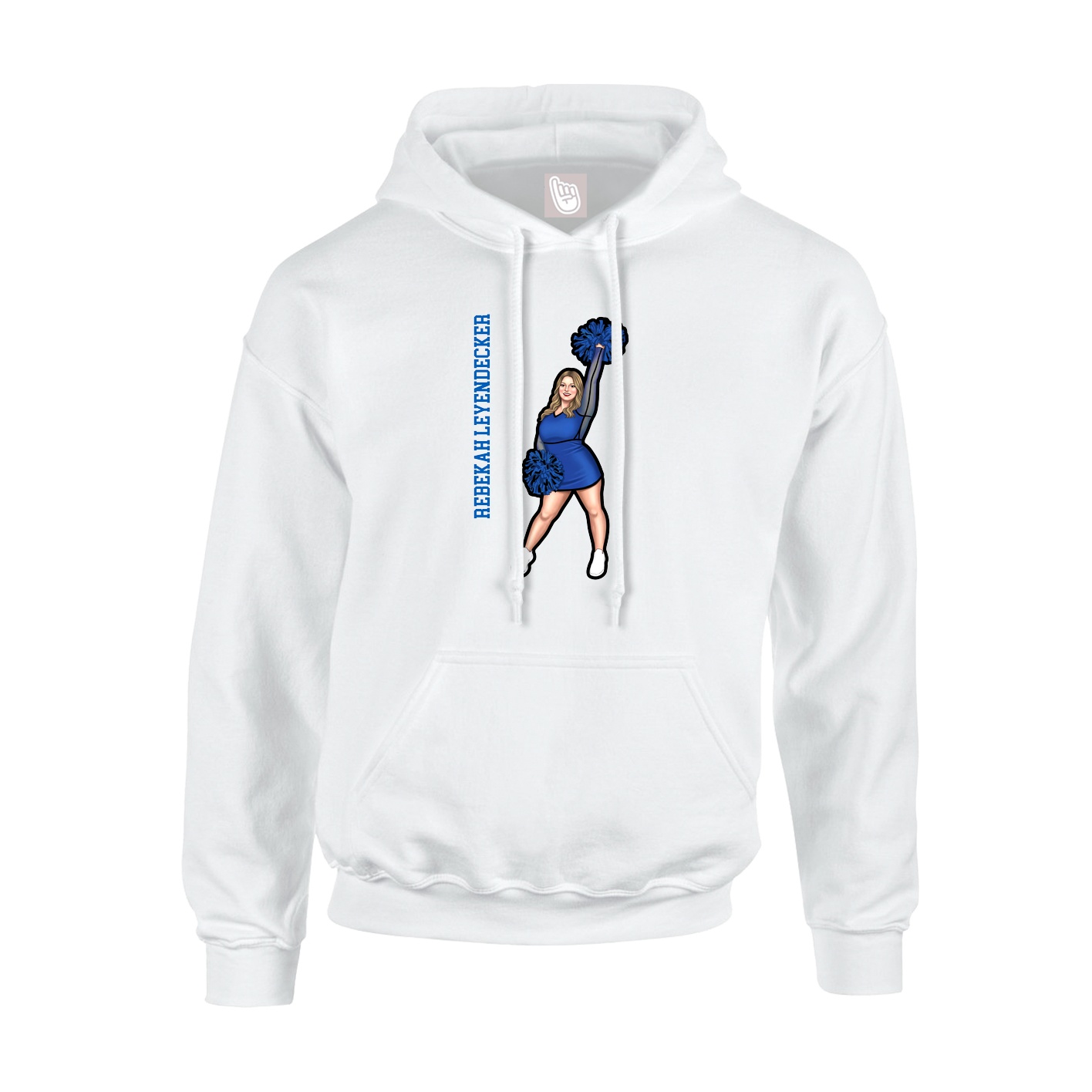 Hoodie — Name Vertical in White