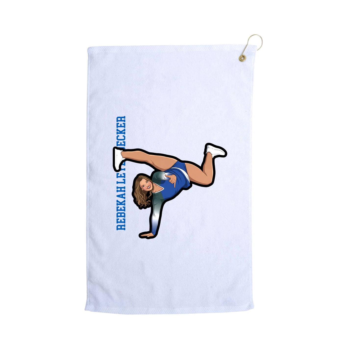 Golf Towel — Name Vertical in White