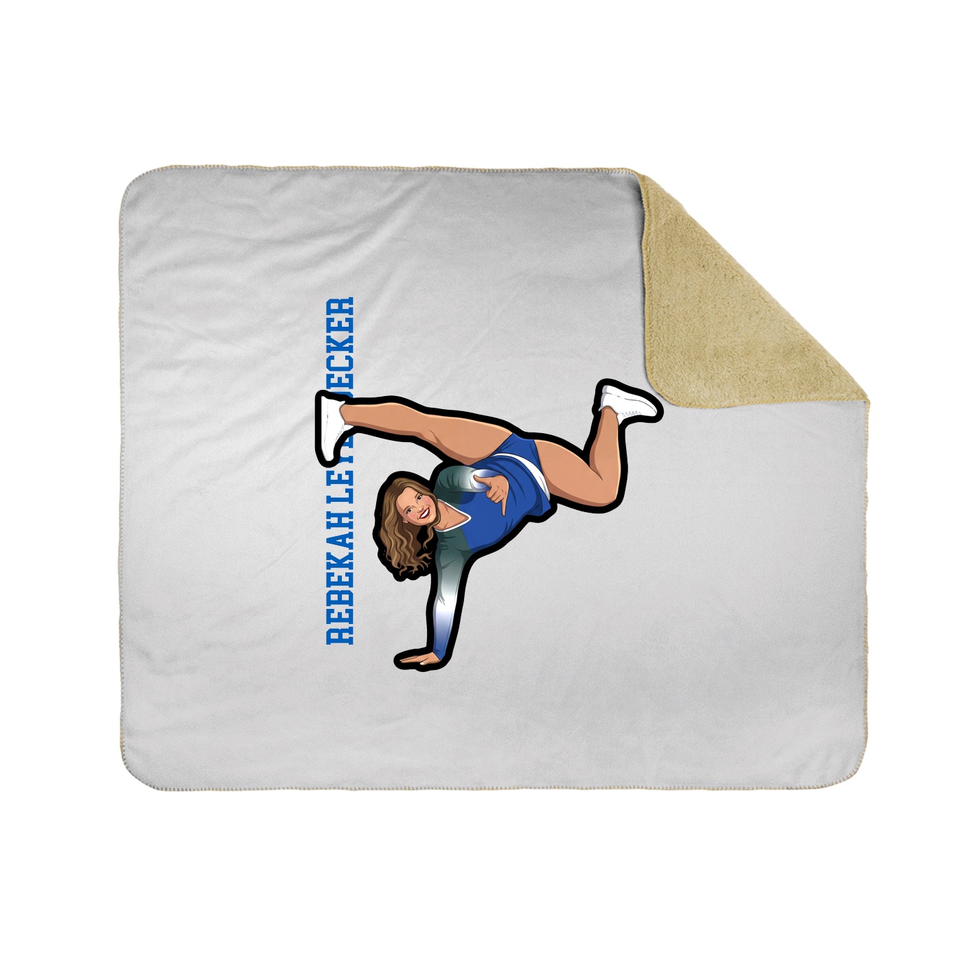 Throw Blanket — Name Vertical in White