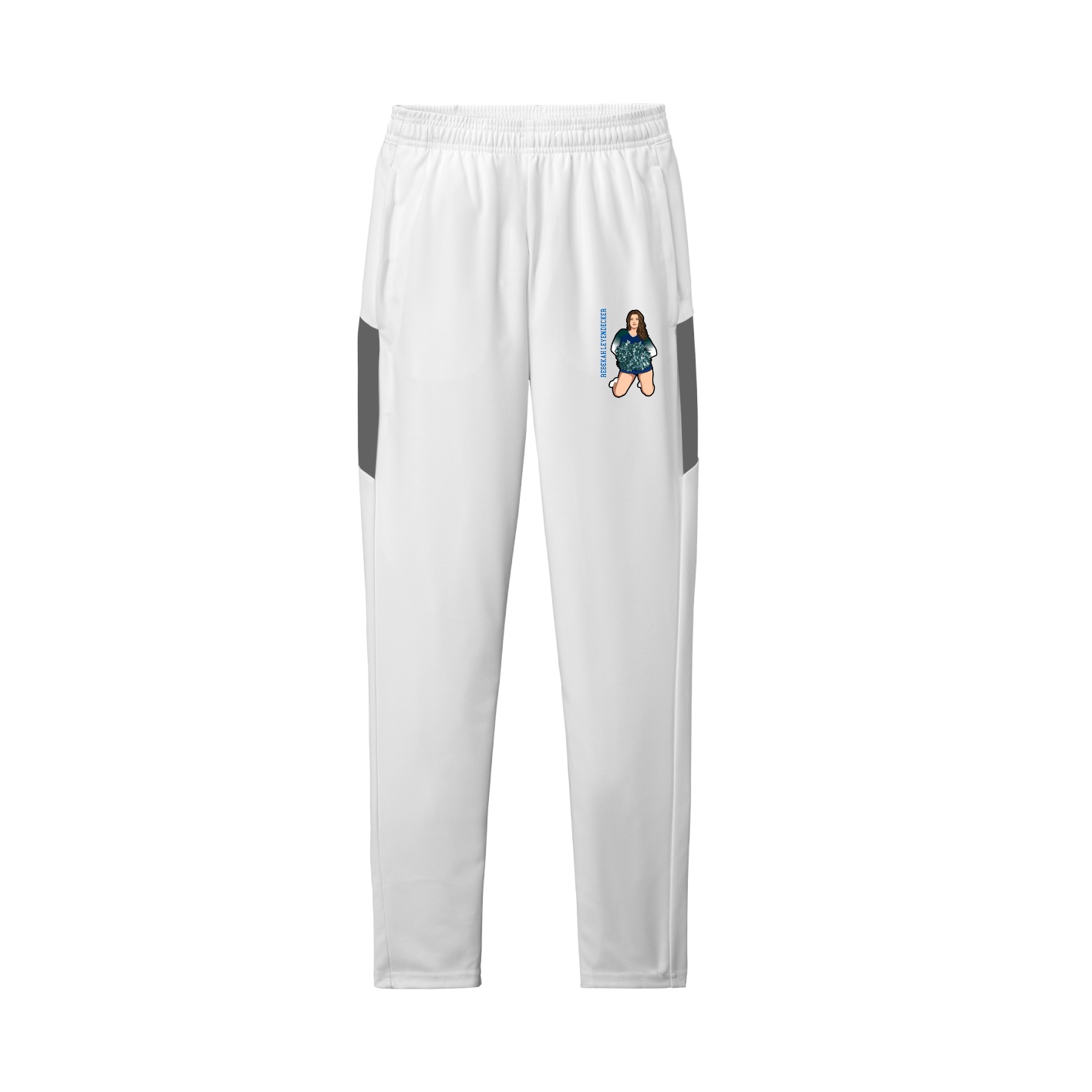 Team Travel Pant — Name Vertical in White/Grey