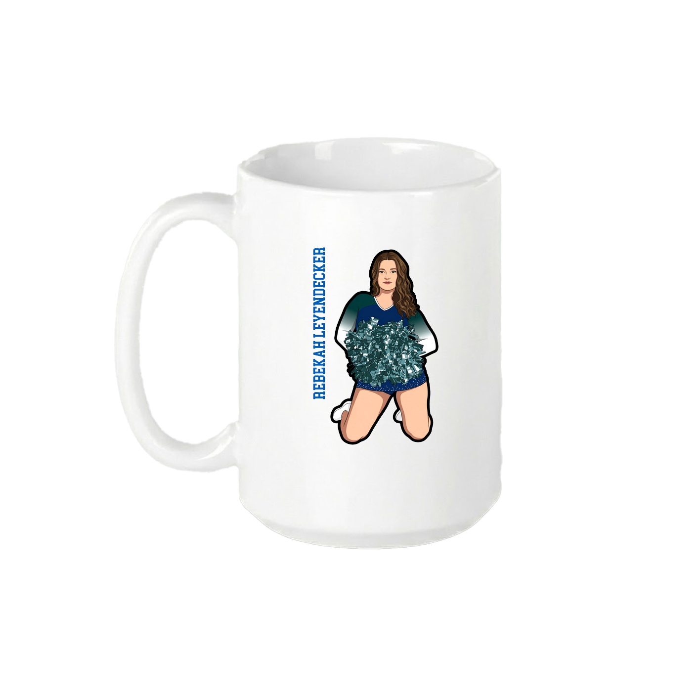 15oz Coffee Mug — Name Vertical in White