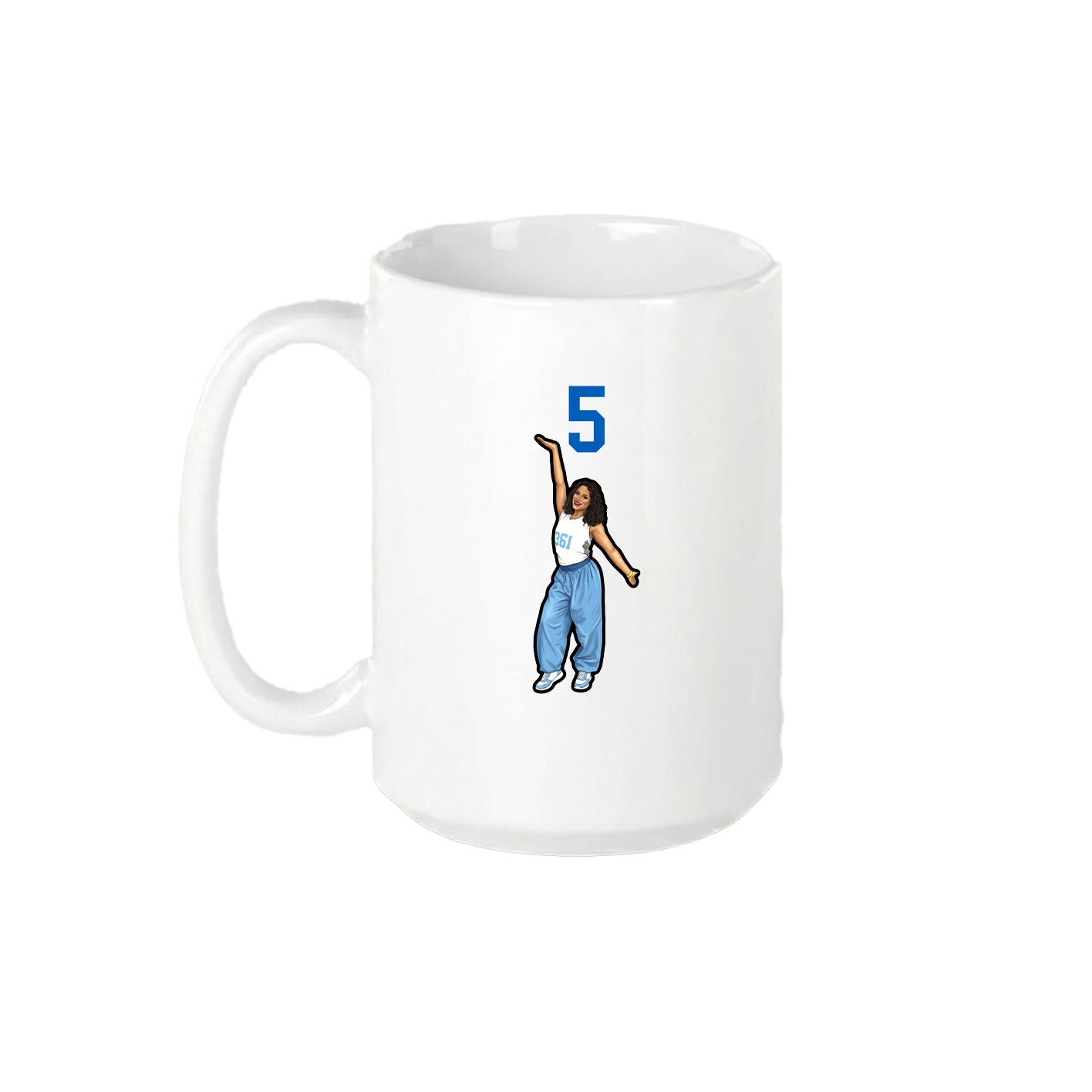 15oz Coffee Mug — Number Top in White