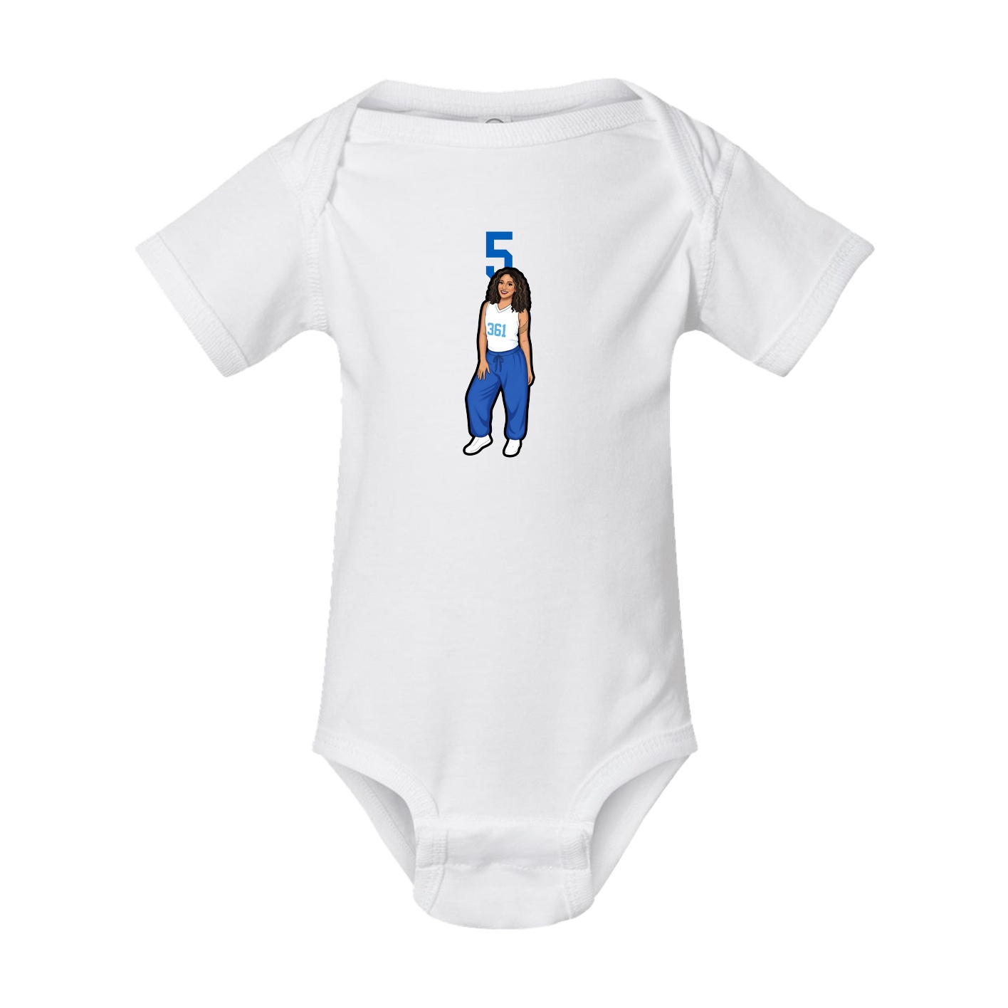 Baby Onesie — Number Top in White