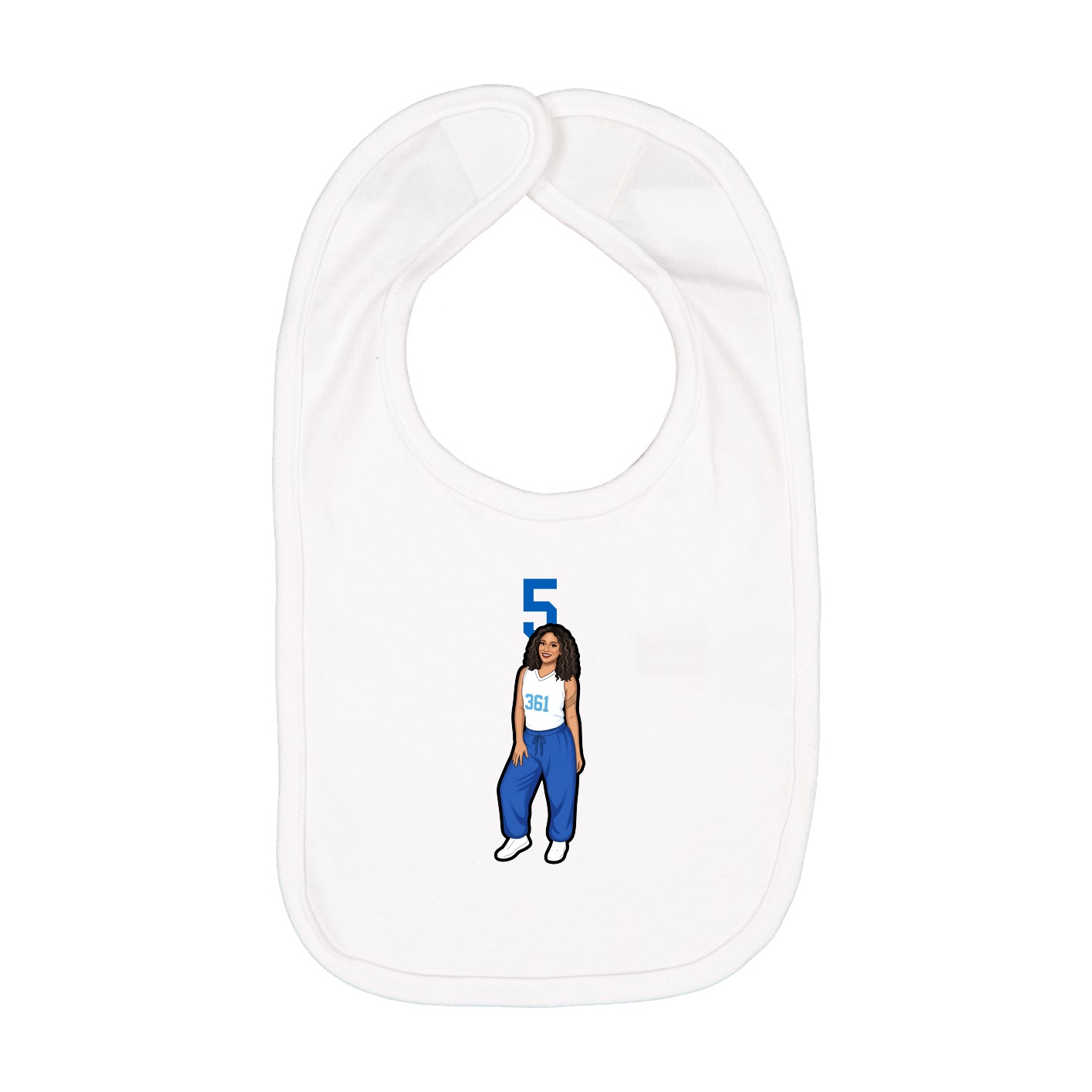 Infant Bib — Number Top in White