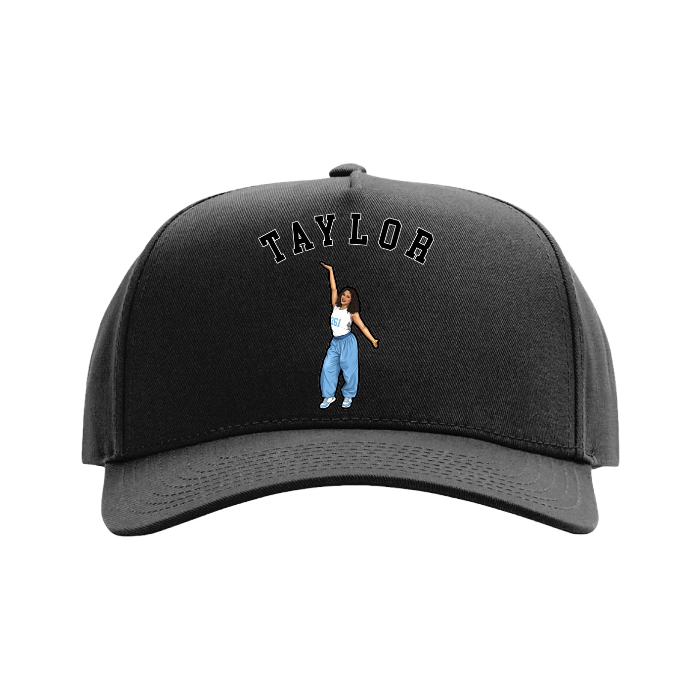 Full Fabric Five-Panel Champ Cap — Shirsey Arch in Black
