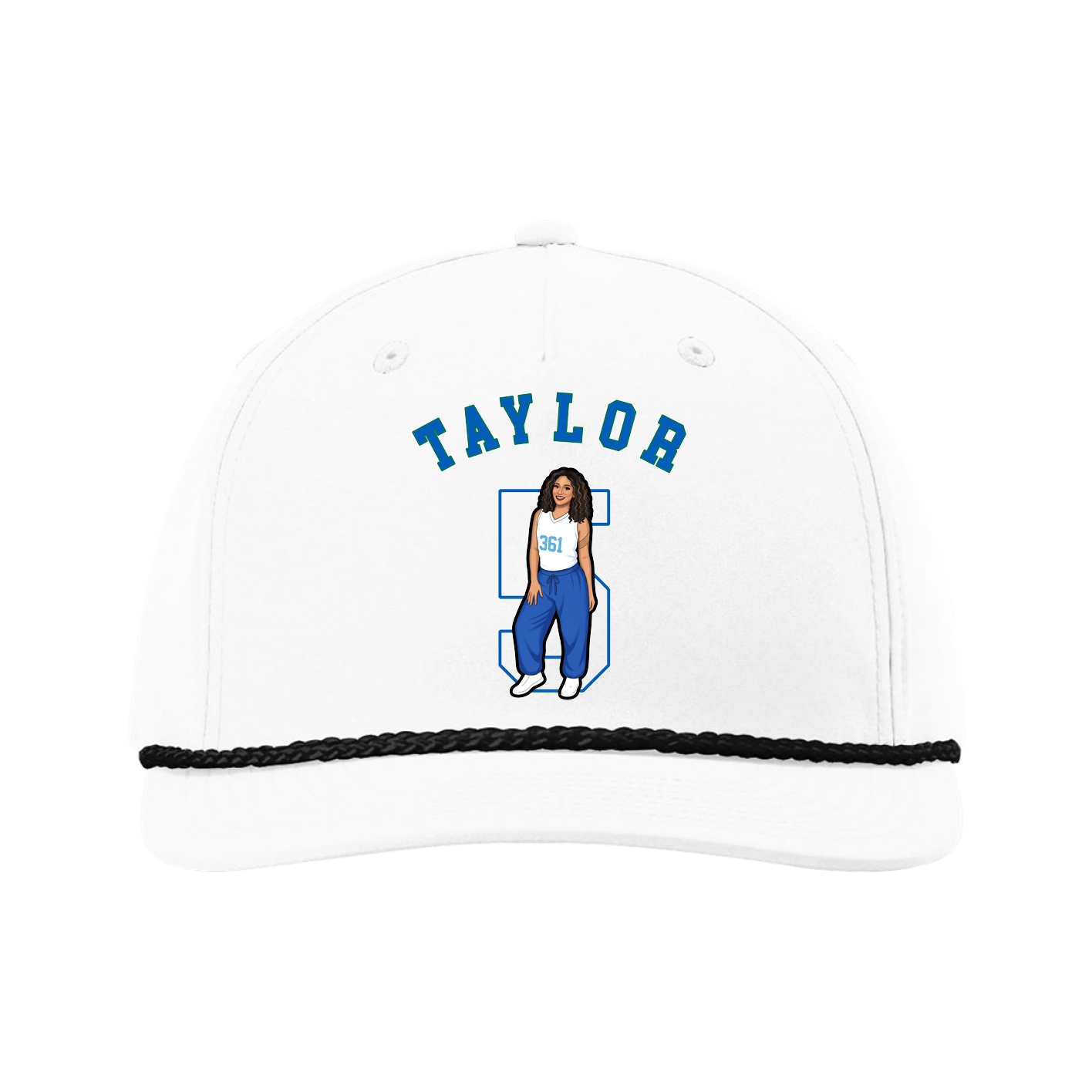 Five-Panel Classic Rope Cap — Shirsey Arch in White