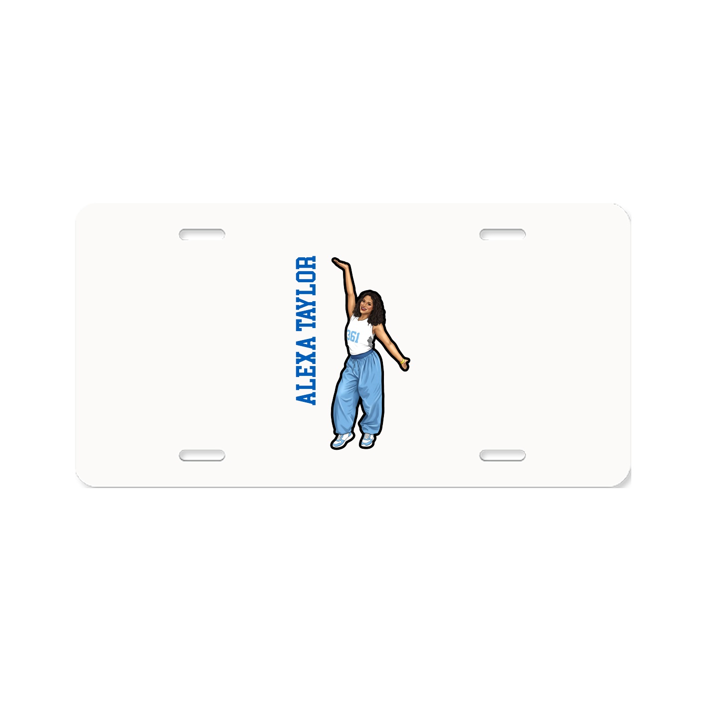 License Plate — Name Vertical in Classic