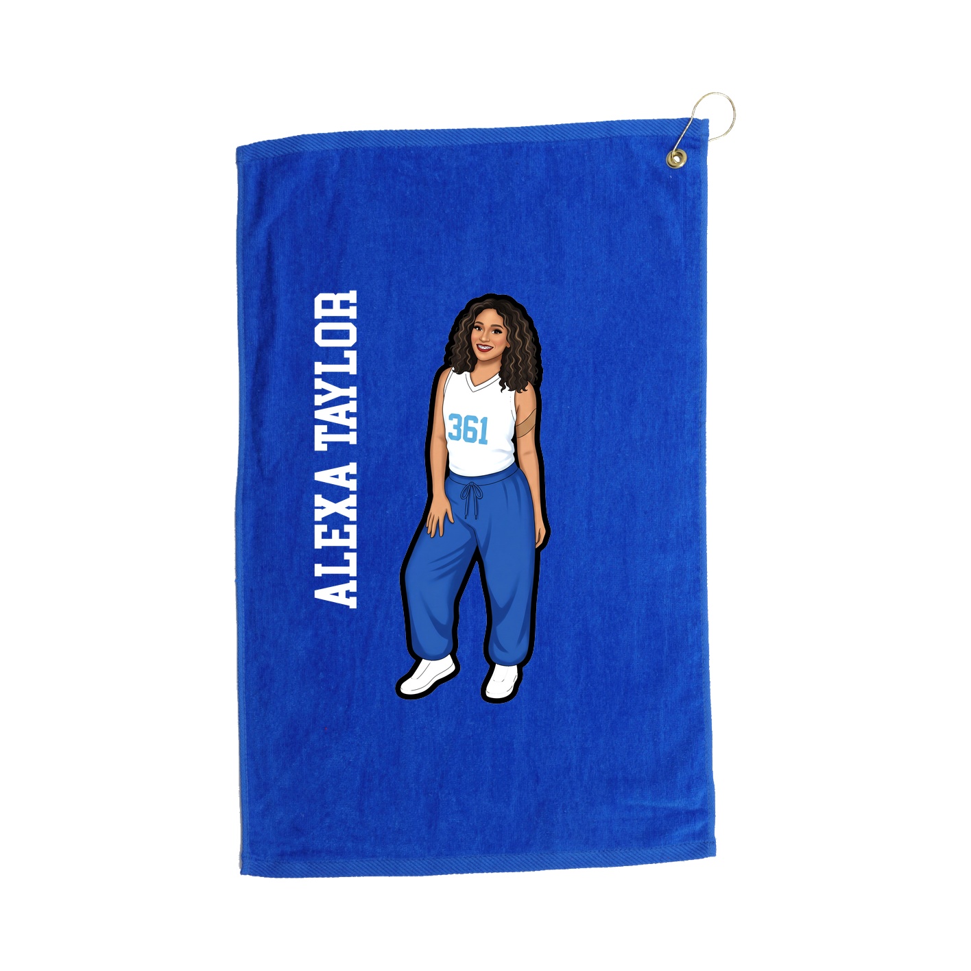 Golf Towel — Name Vertical in Royal