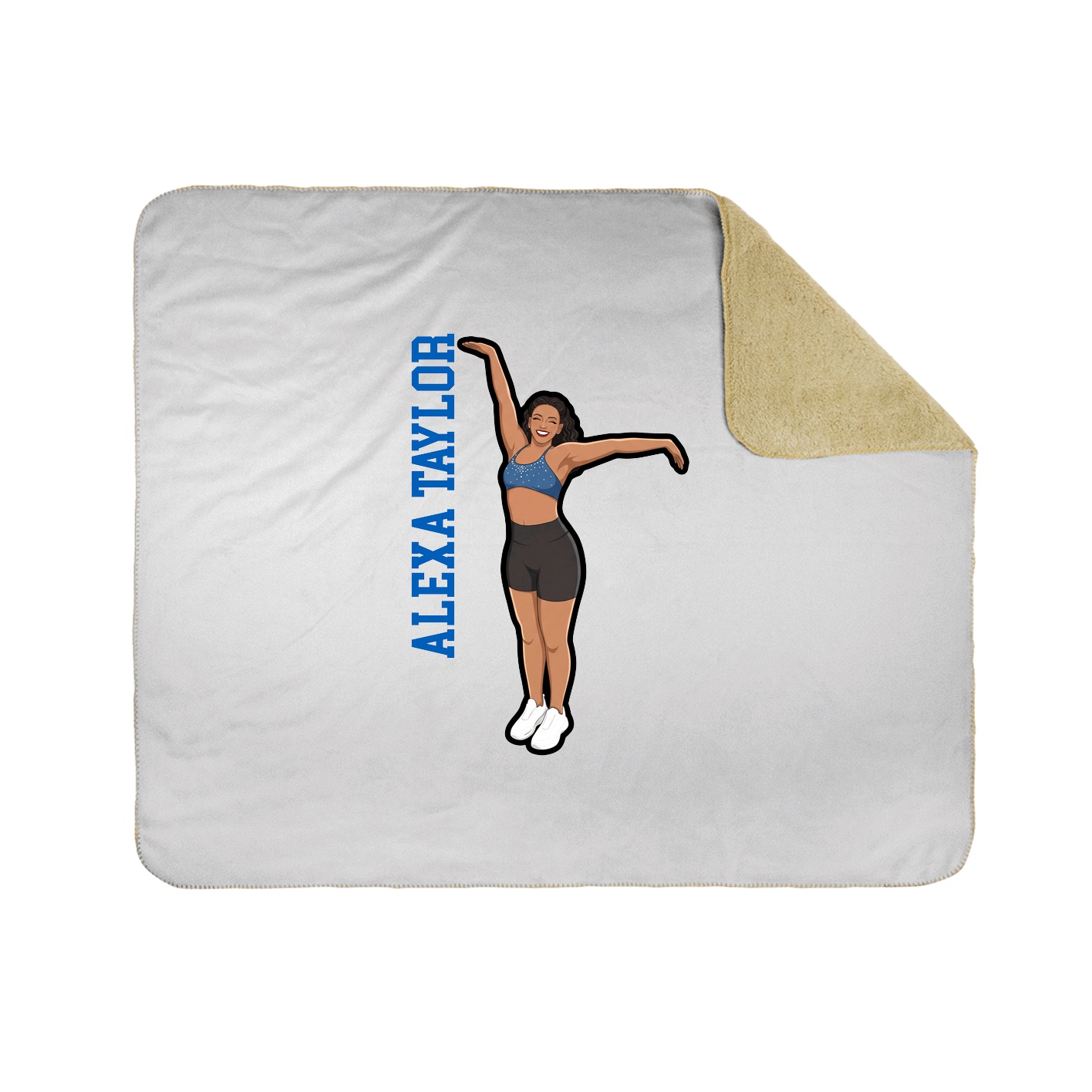 Throw Blanket — Name Vertical in White