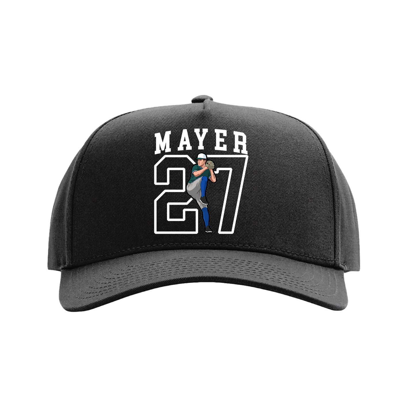 Full Fabric Five-Panel Champ Cap — Shirsey in Black