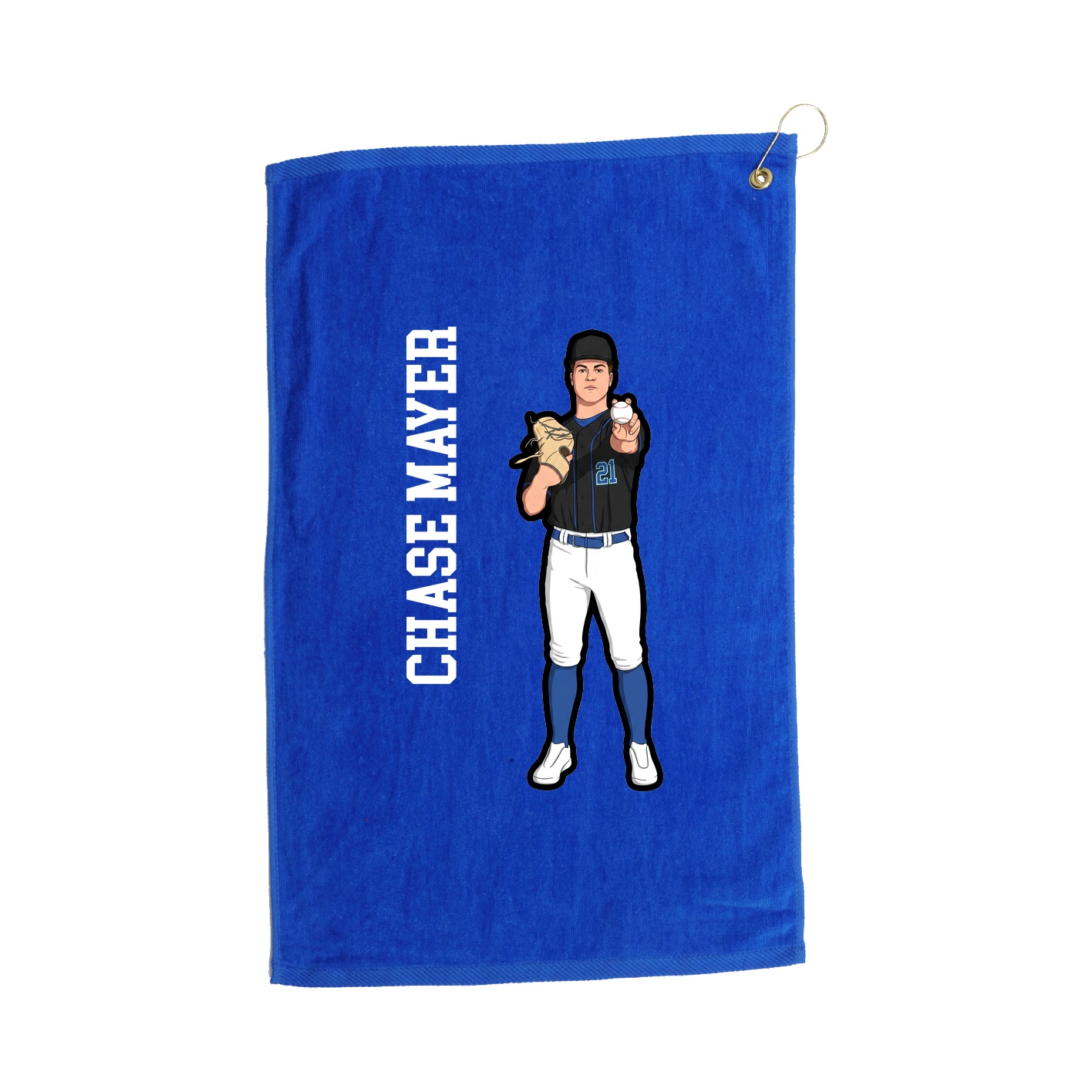Golf Towel — Name Vertical in Royal