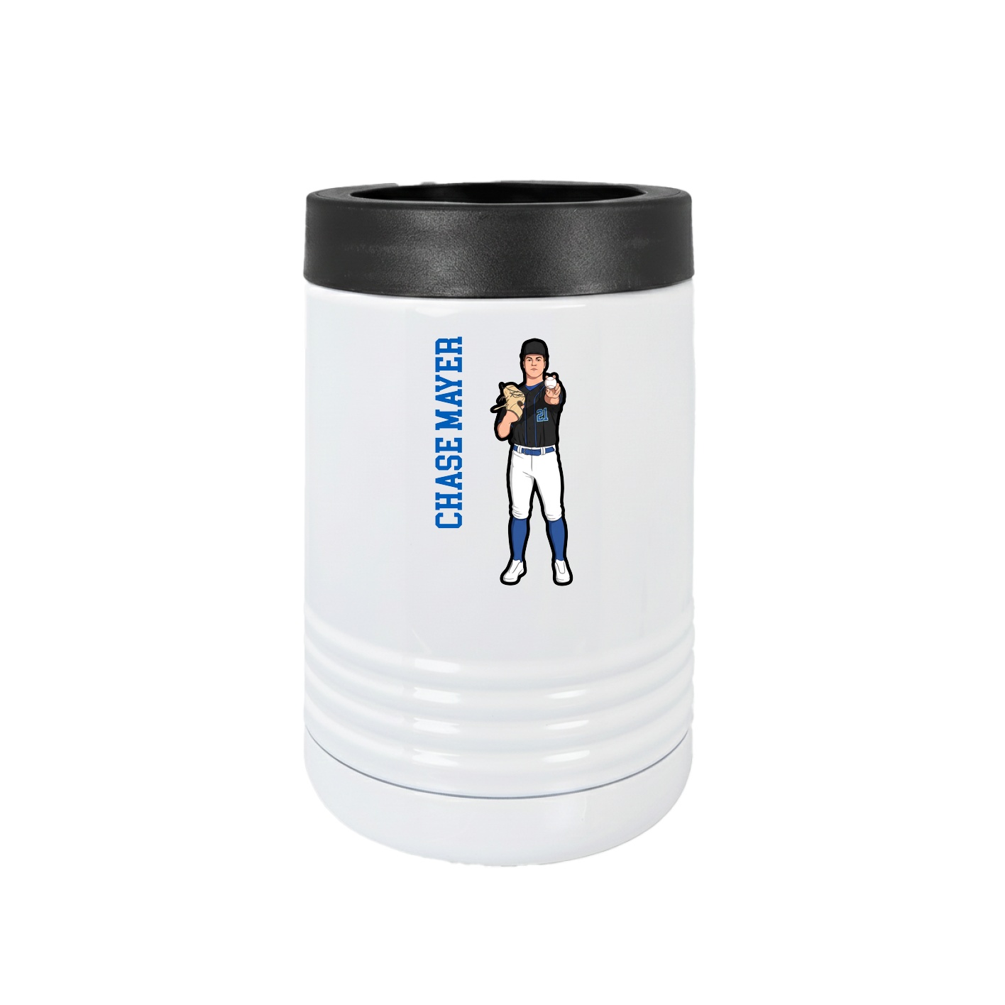 Beverage Holder — Name Vertical in White