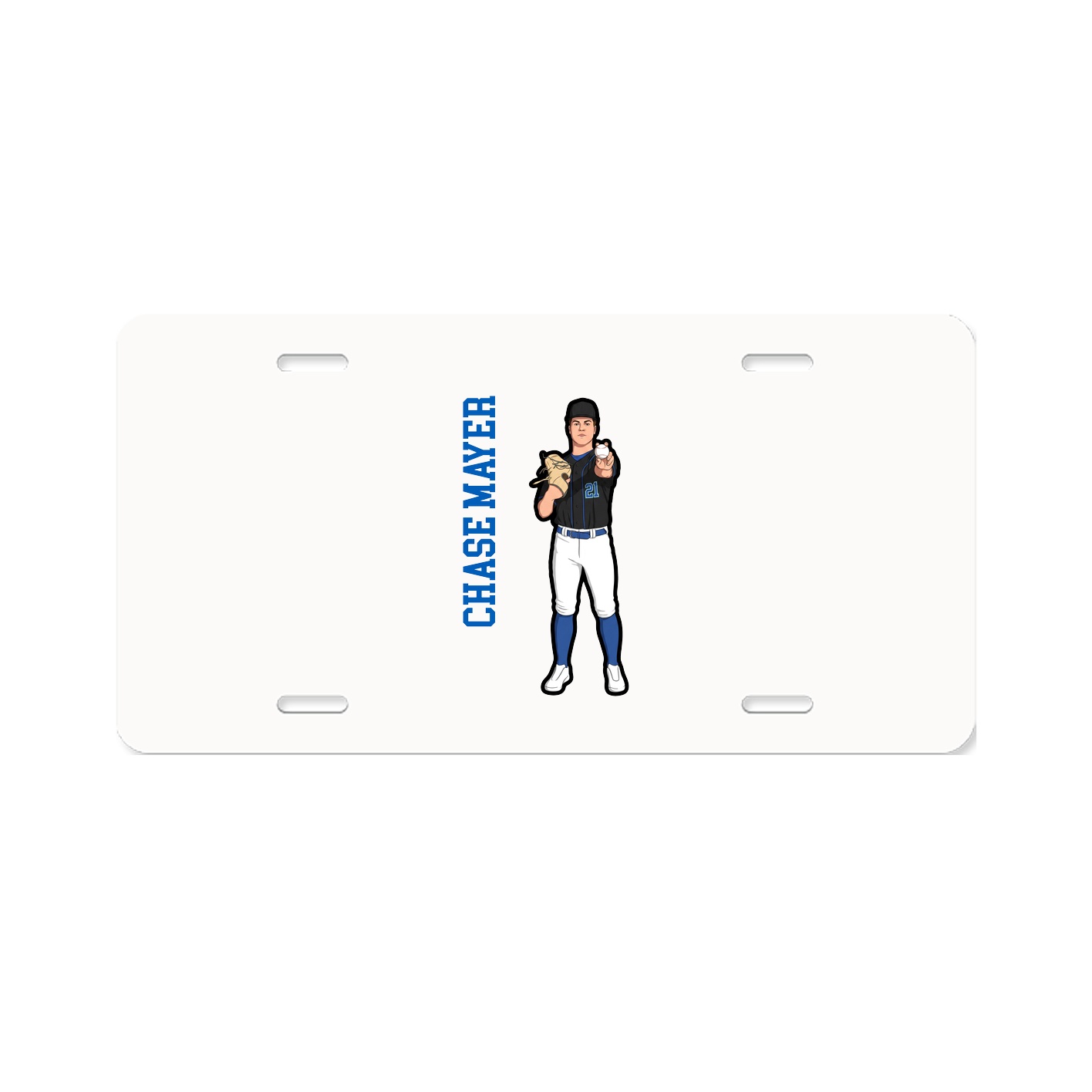 License Plate — Name Vertical in Classic