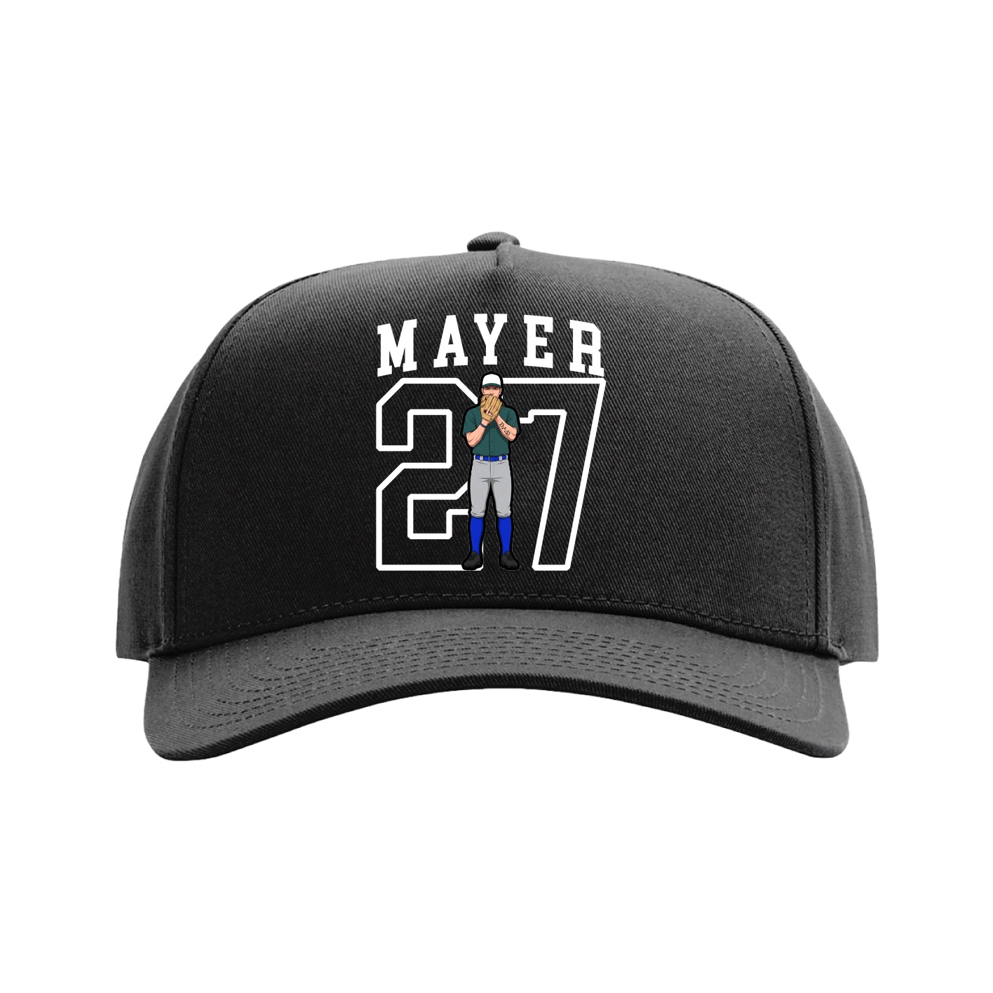 Full Fabric Five-Panel Champ Cap — Shirsey in Black