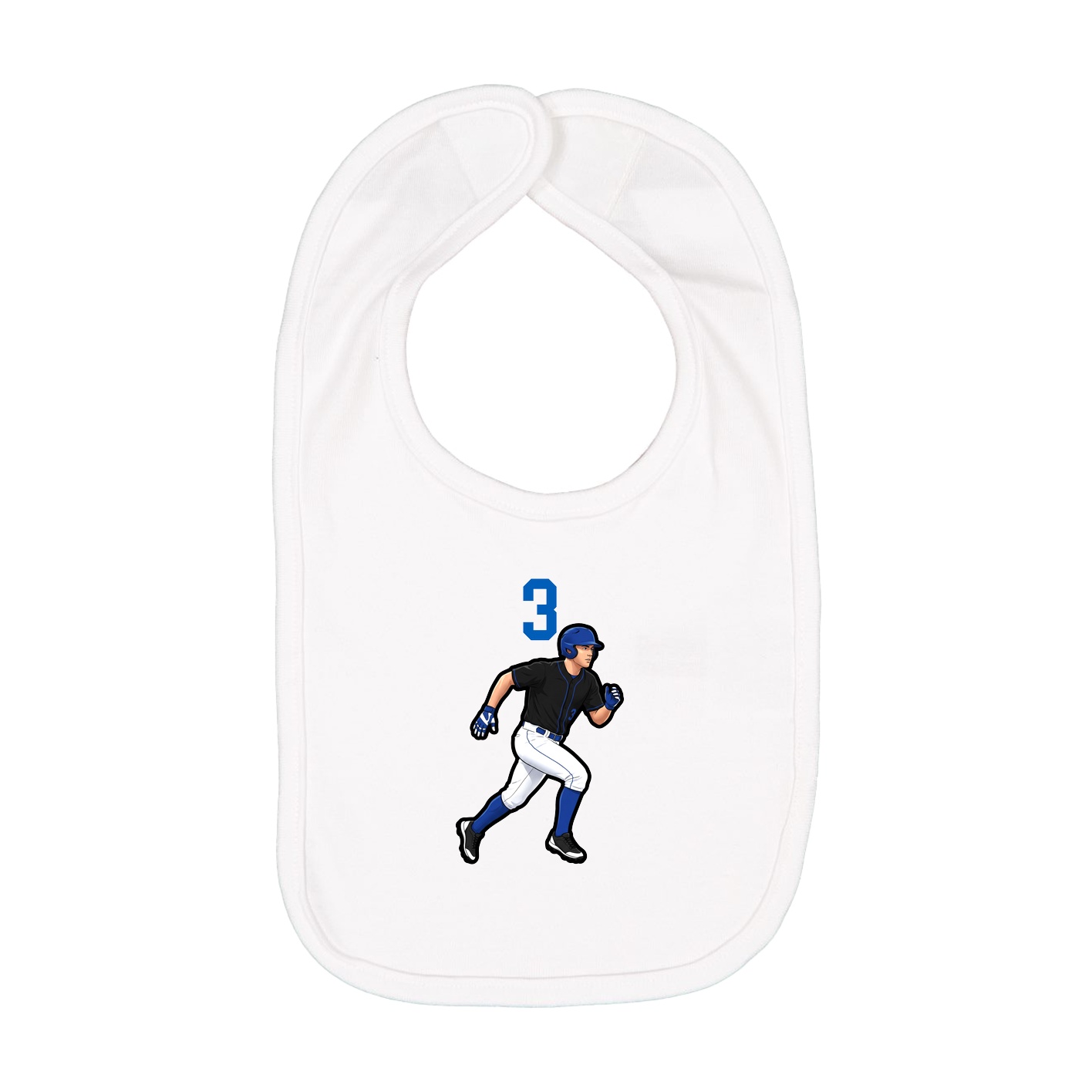 Infant Bib — Number Top in White