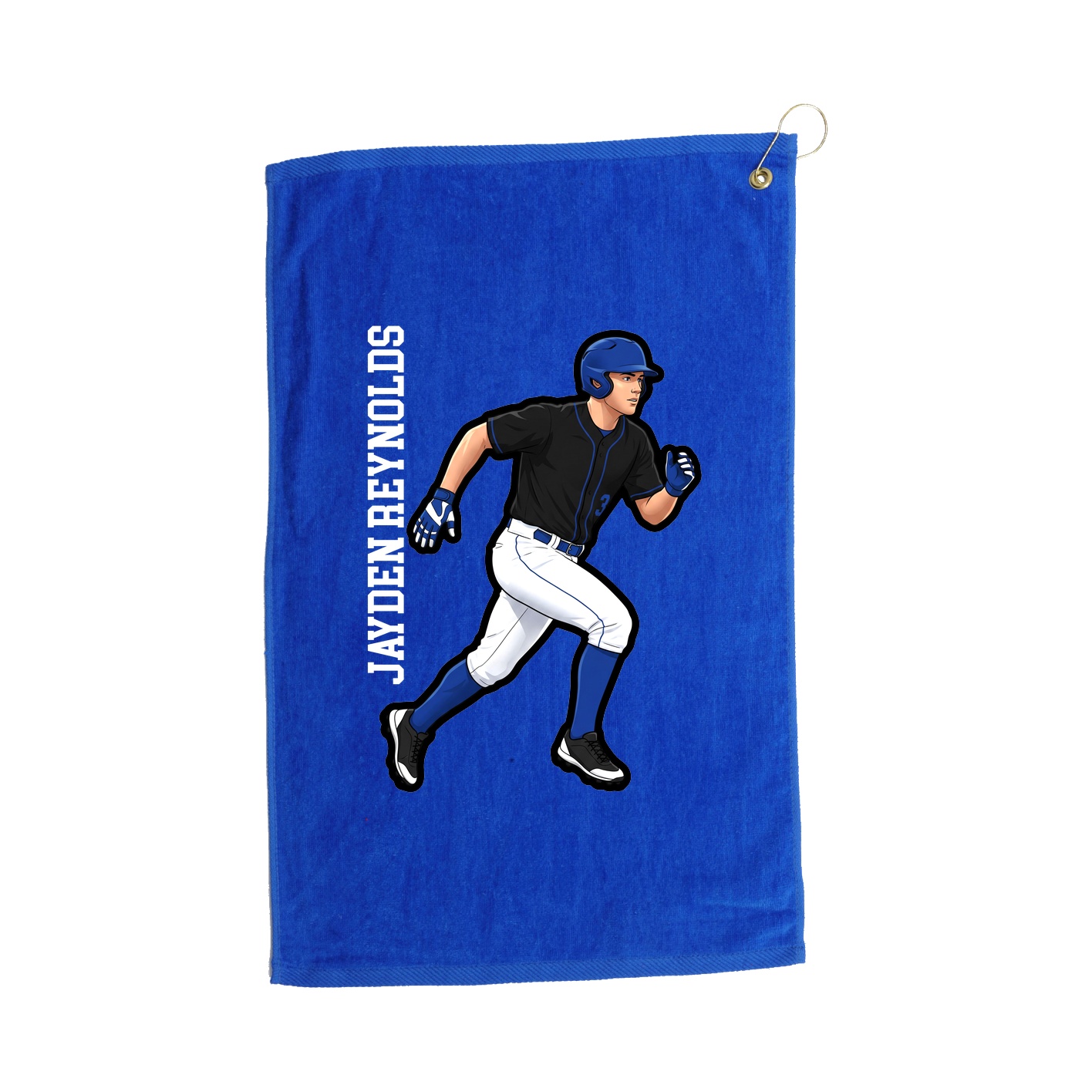 Golf Towel — Name Vertical in Royal