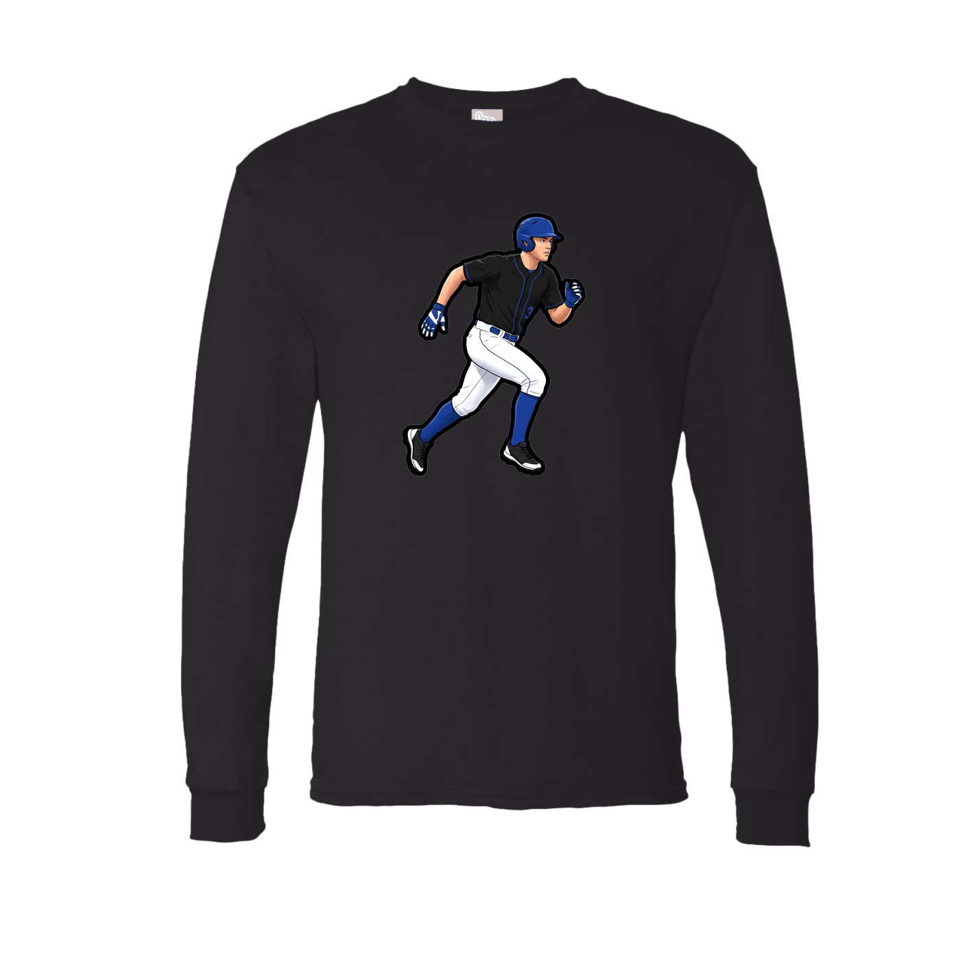 Long Sleeve Tee — Name Vertical in Black