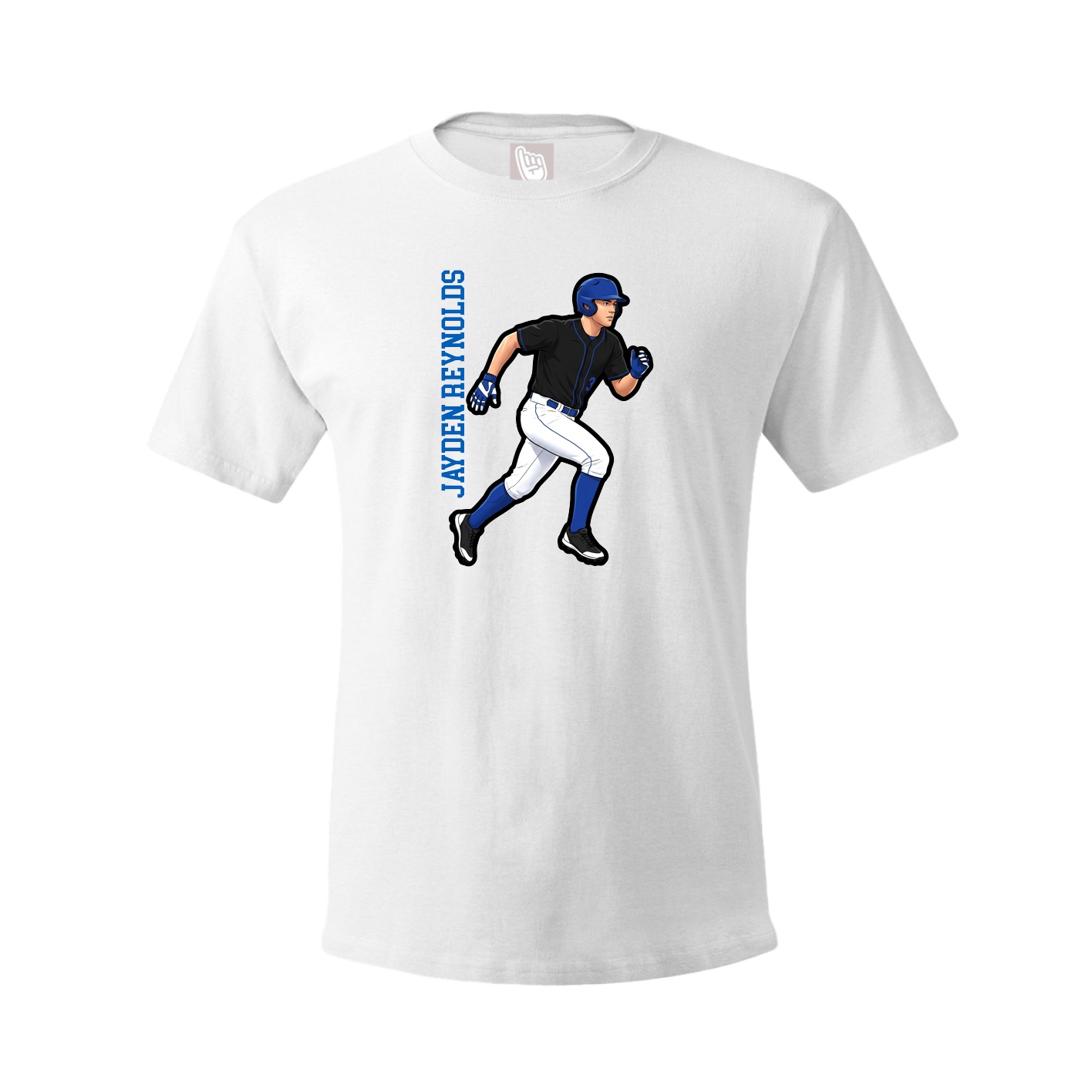 Youth Tee — Name Vertical in White