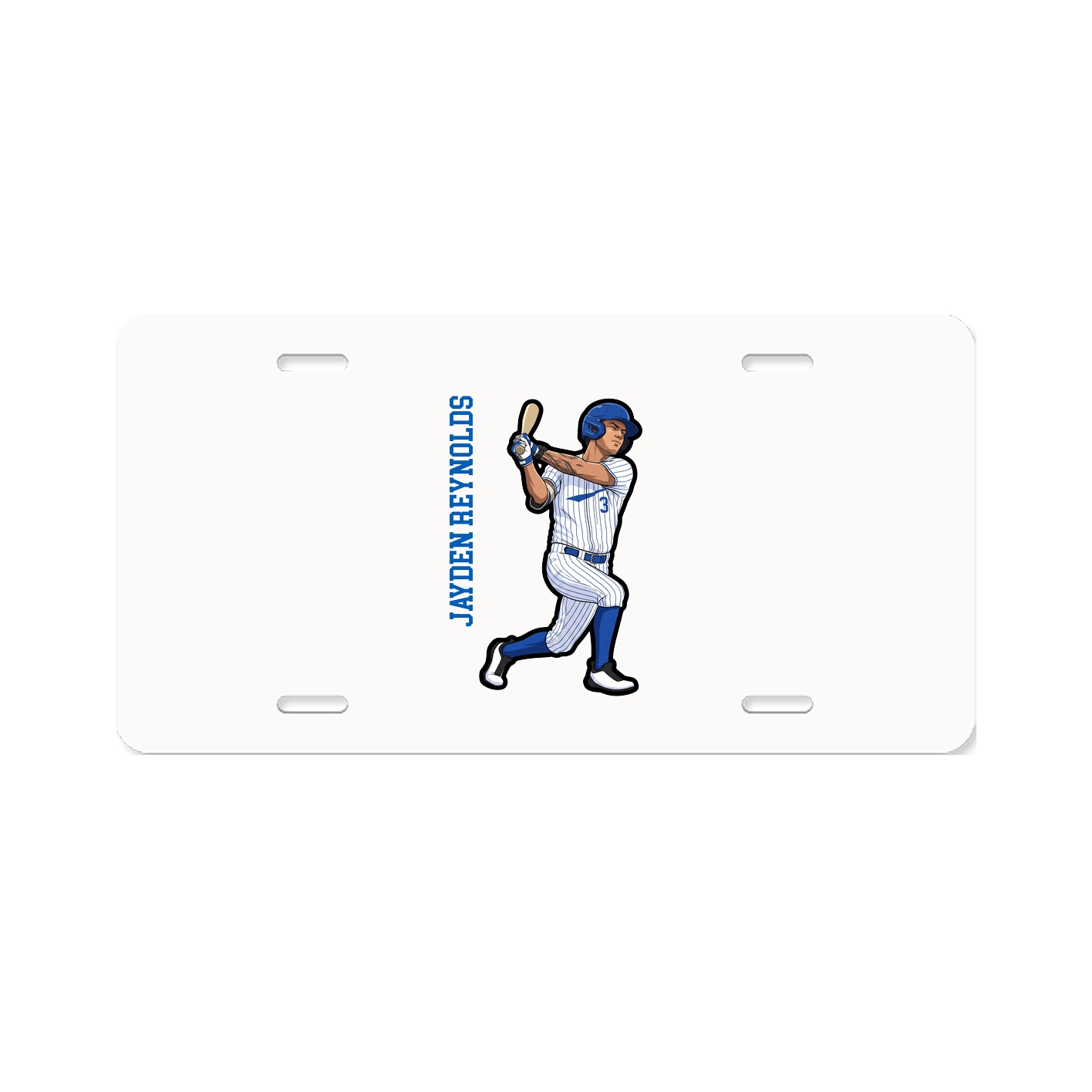 License Plate — Name Vertical in Classic