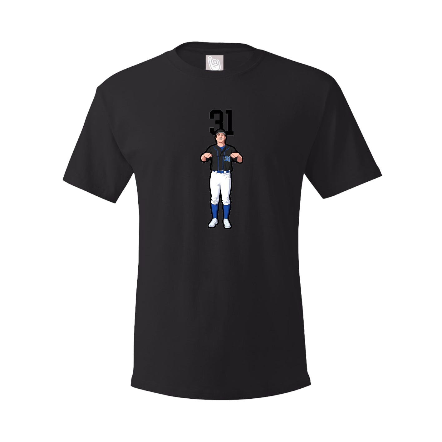 Youth Tee — Number Top in Black