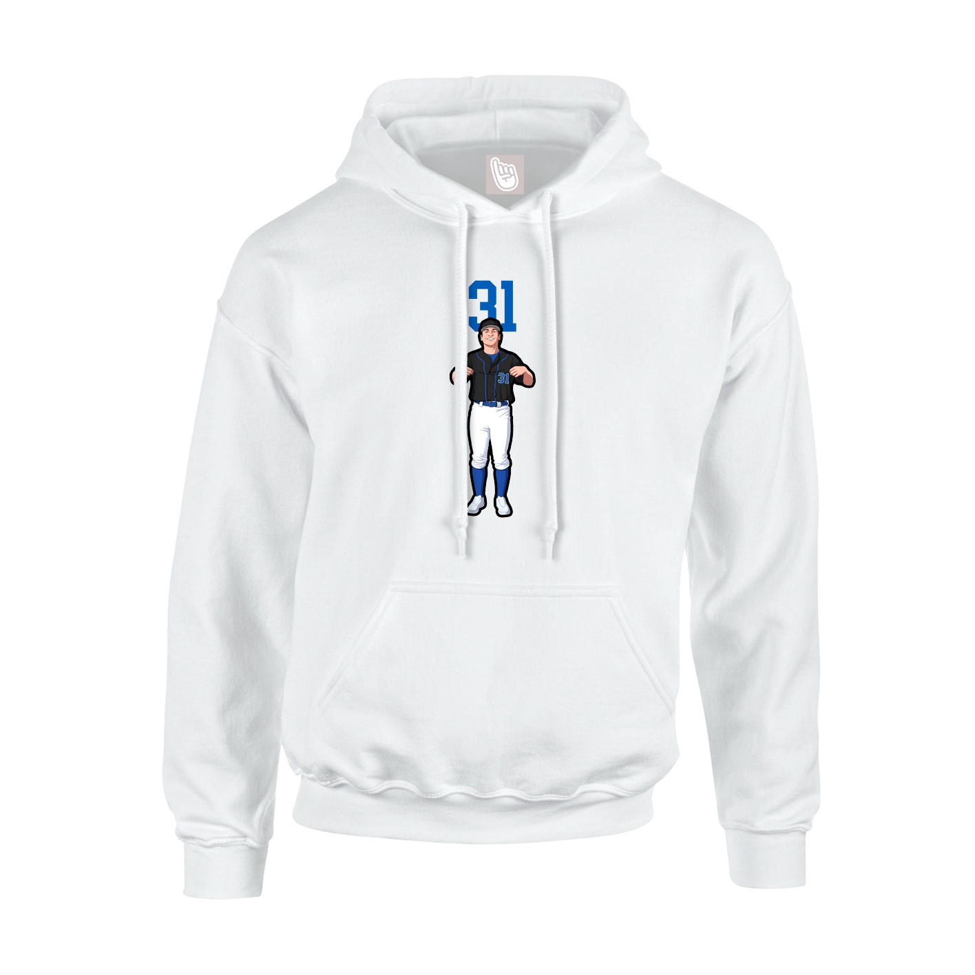 Youth Hoodie — Number Top in White