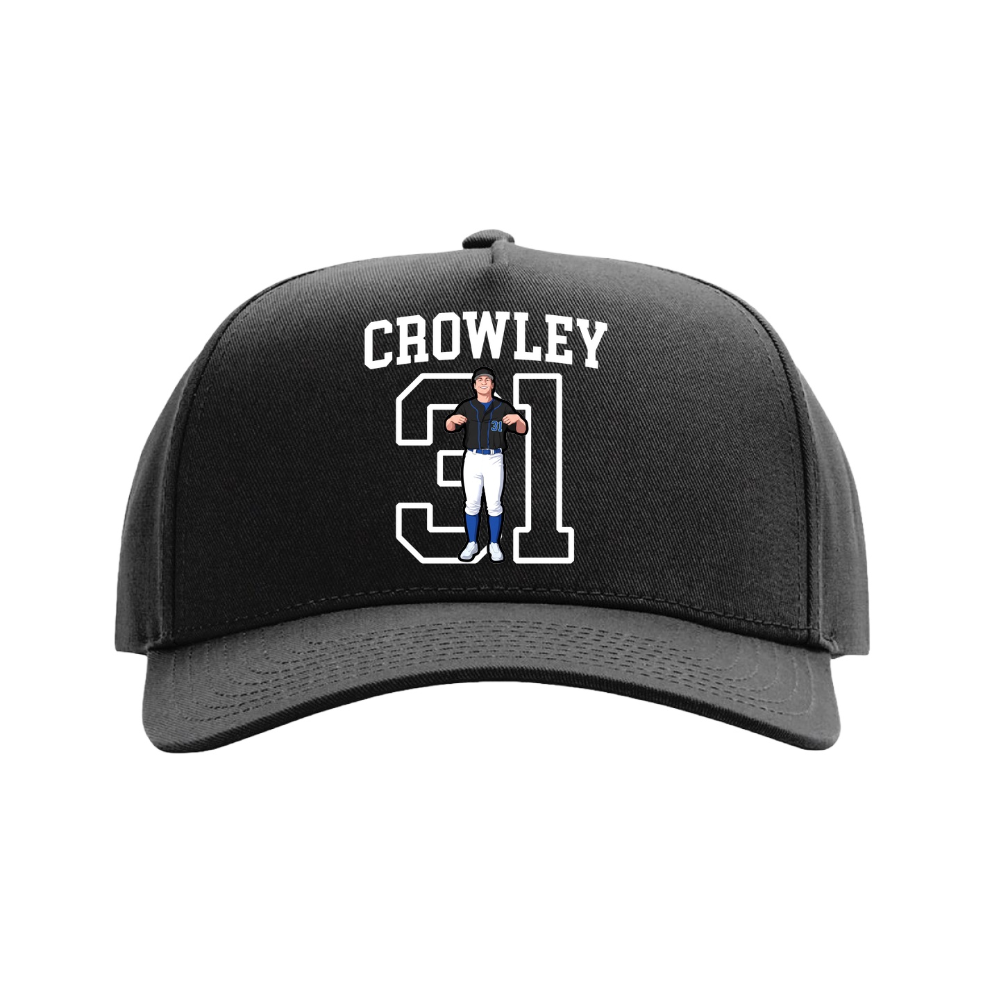 Full Fabric Five-Panel Champ Cap — Shirsey in Black