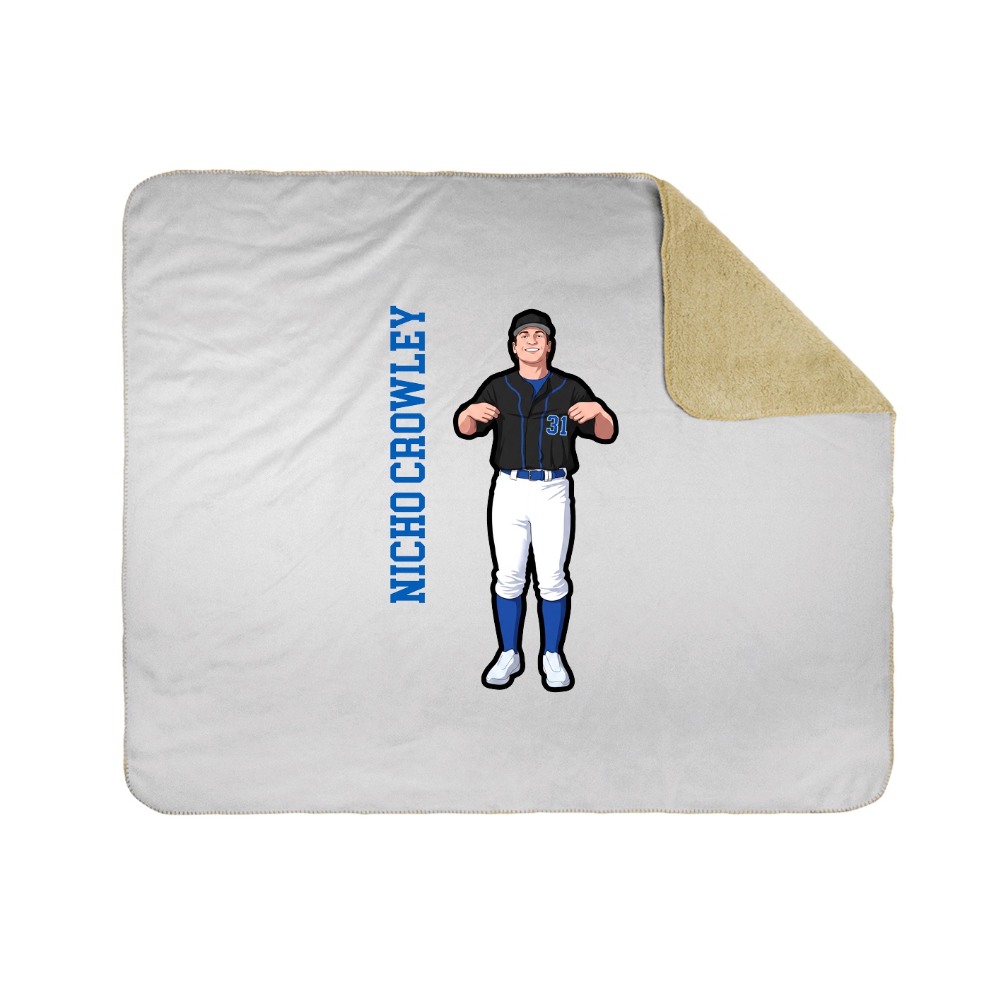 Throw Blanket — Name Vertical in White