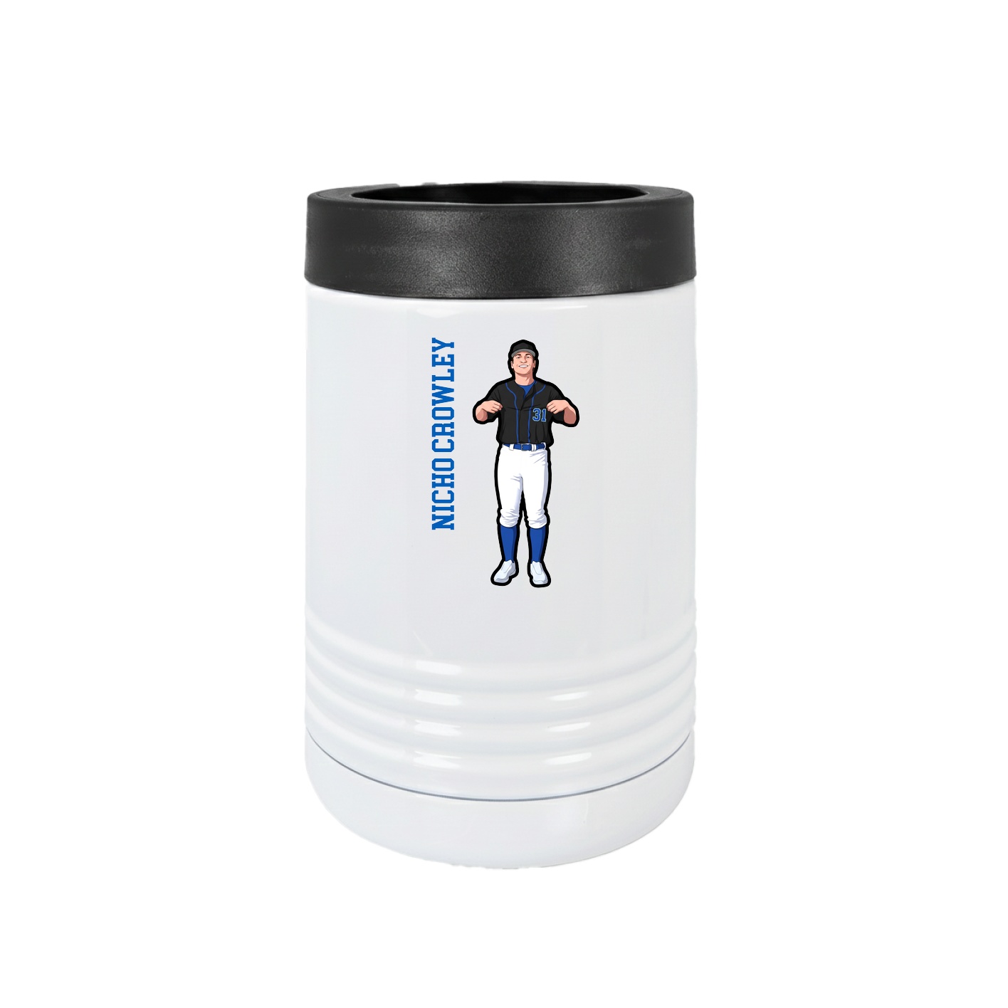 Beverage Holder — Name Vertical in White