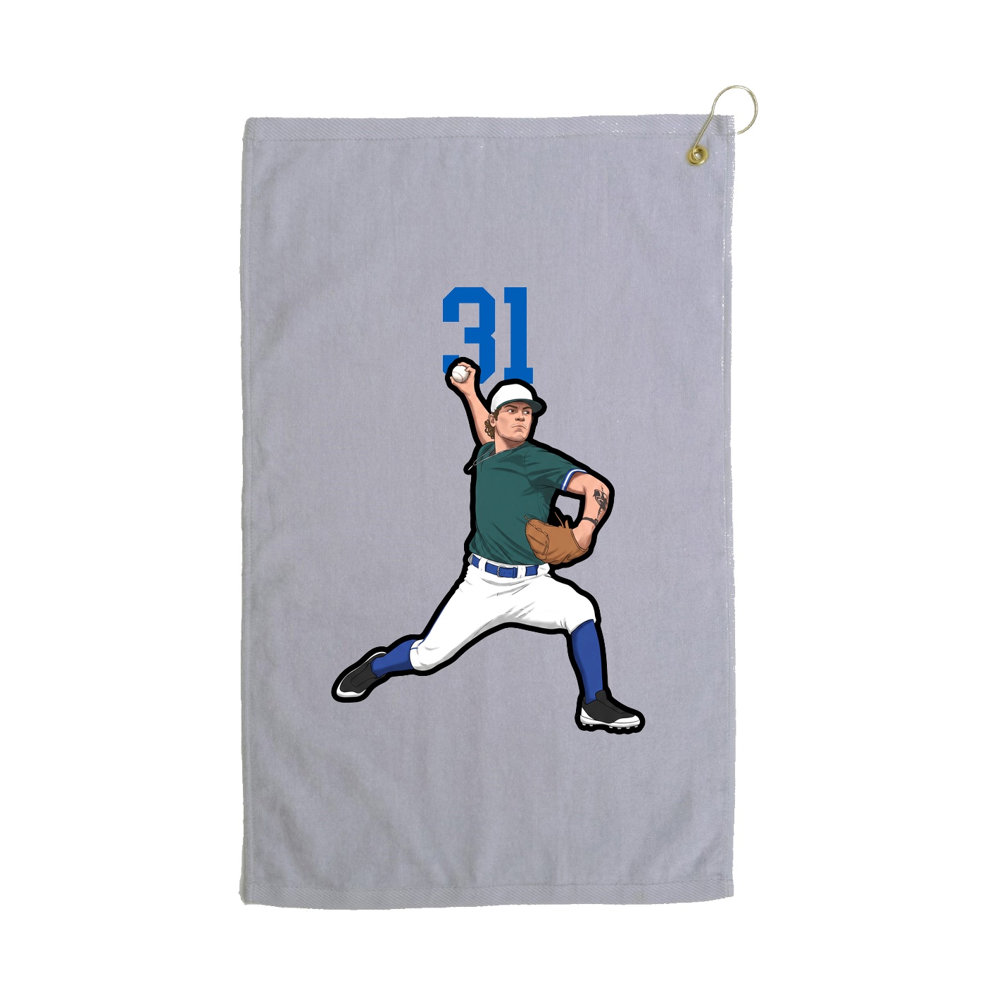 Golf Towel — Number Top in Grey