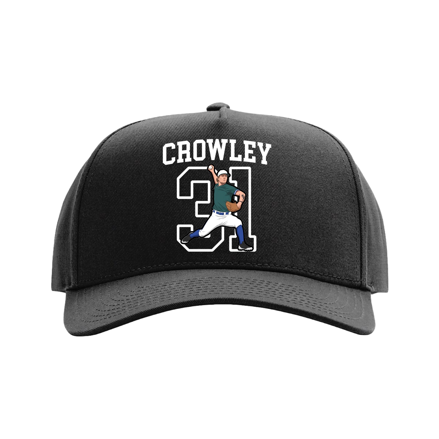 Full Fabric Five-Panel Champ Cap — Shirsey in Black