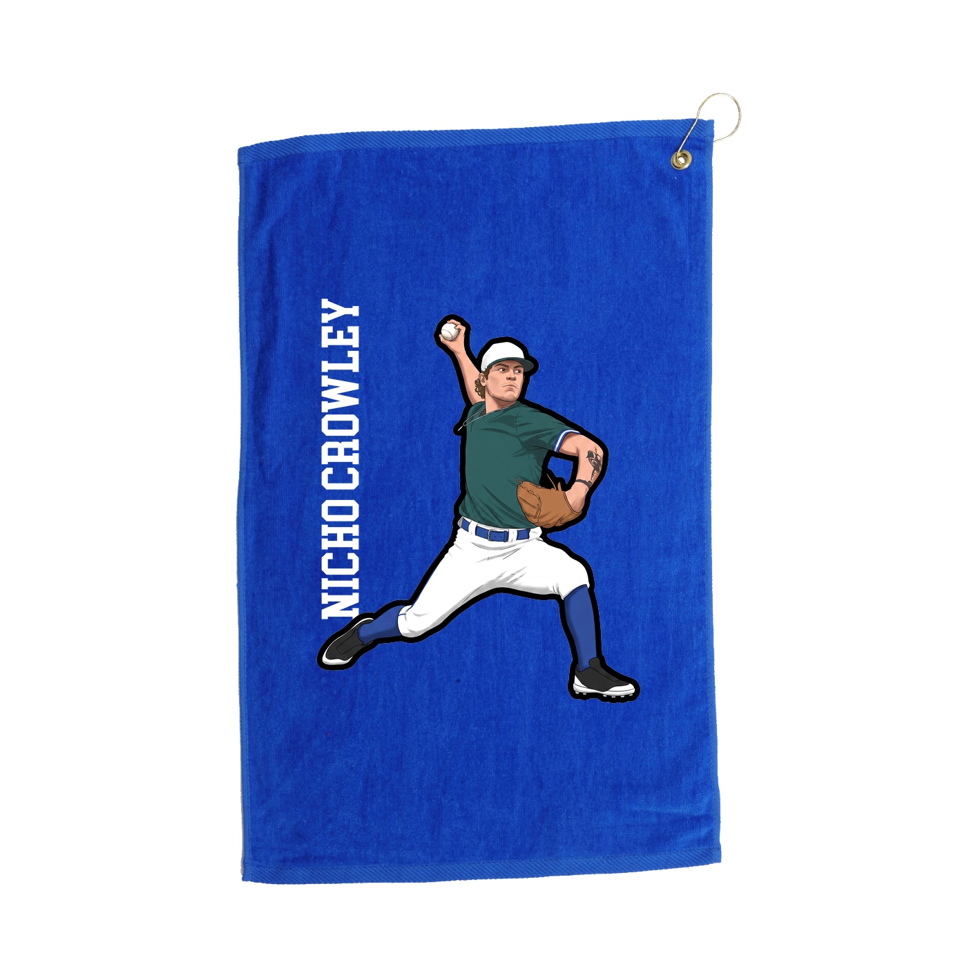 Golf Towel — Name Vertical in Royal