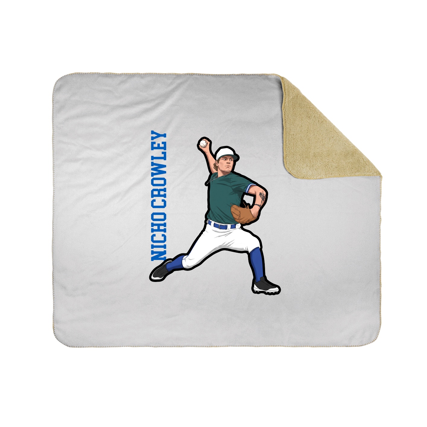 Throw Blanket — Name Vertical in White
