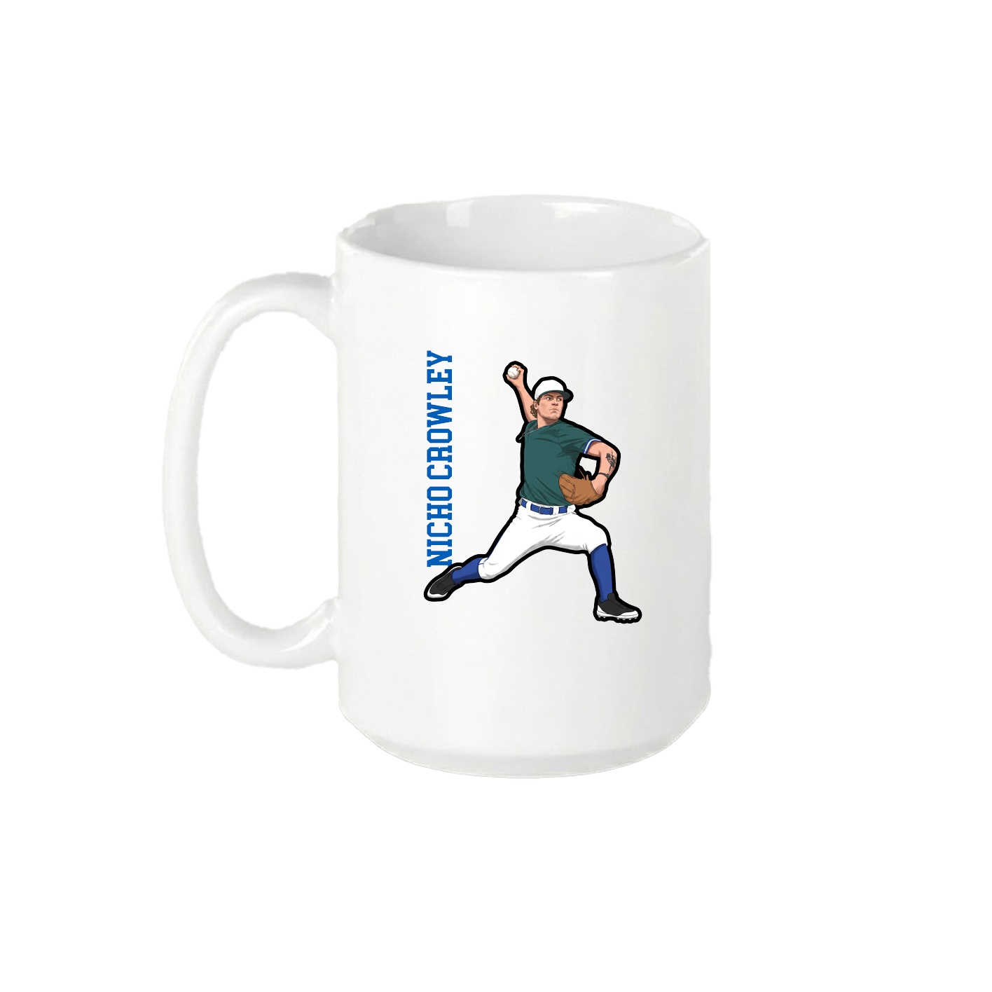 15oz Coffee Mug — Name Vertical in White