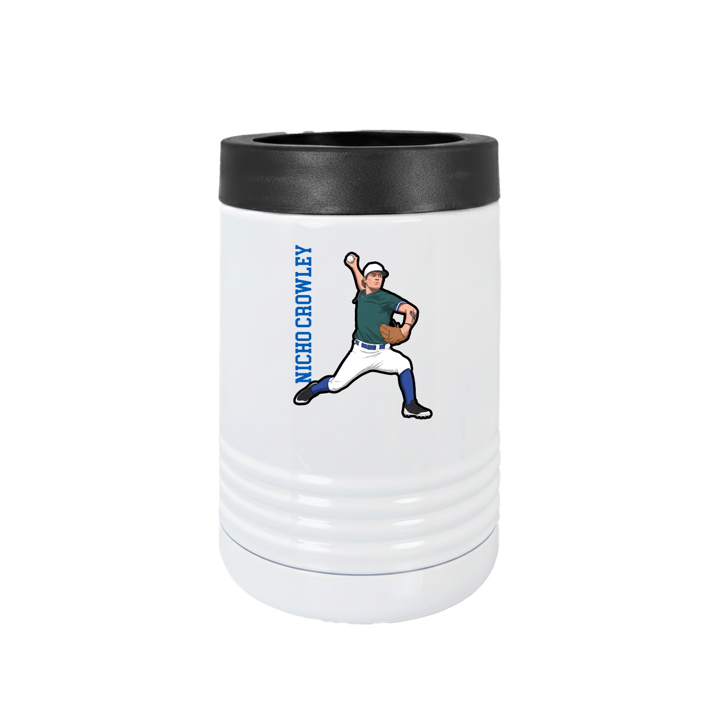 Beverage Holder — Name Vertical in White