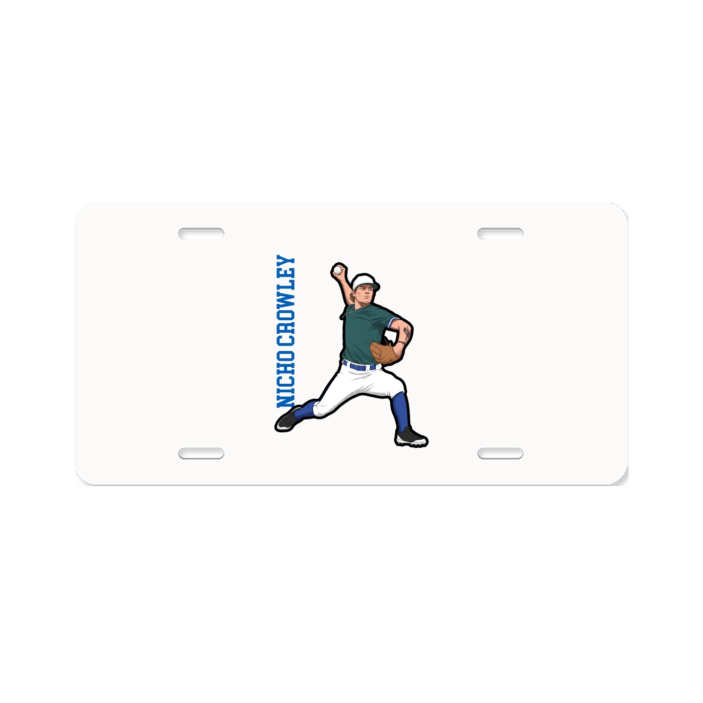 License Plate — Name Vertical in Classic