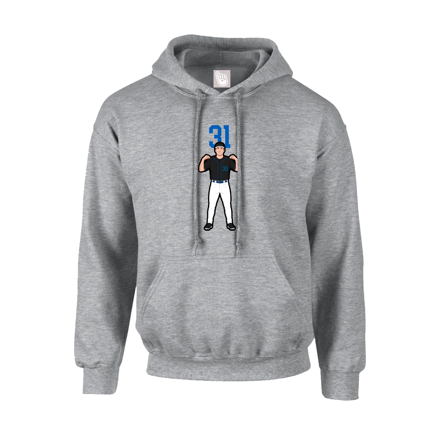Youth Hoodie — Number Top in Grey